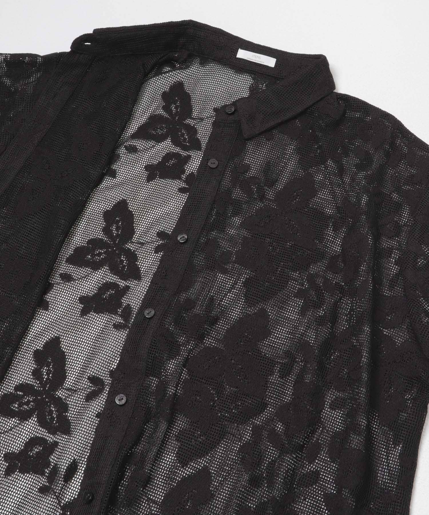 レースメッシュシャツ BLK Free