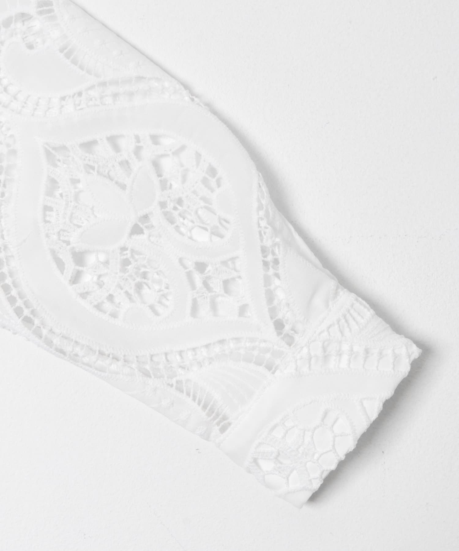 レースクロップドシャツ WHT Free