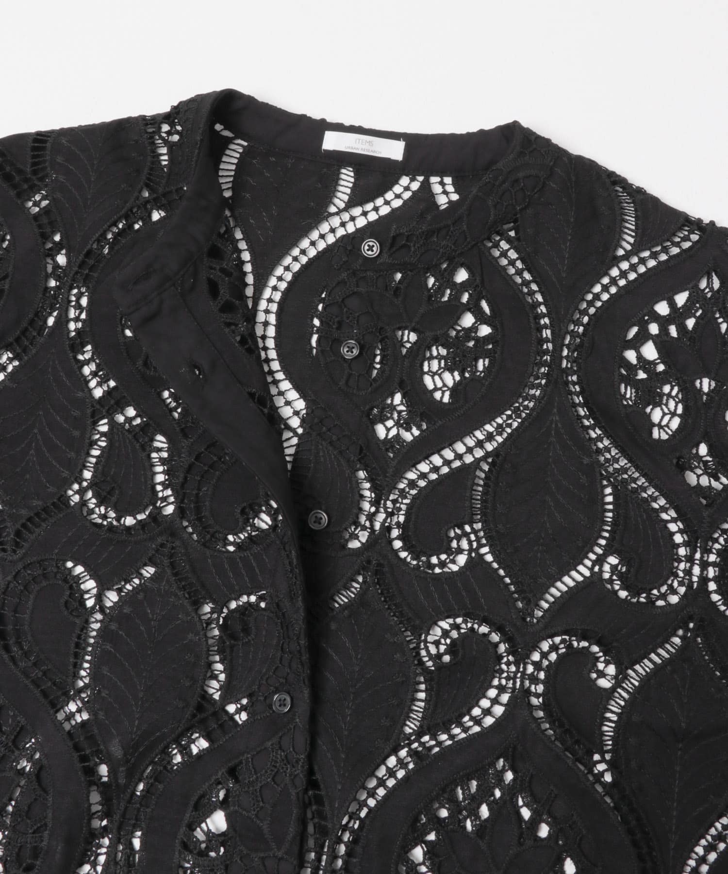 レースクロップドシャツ BLK Free