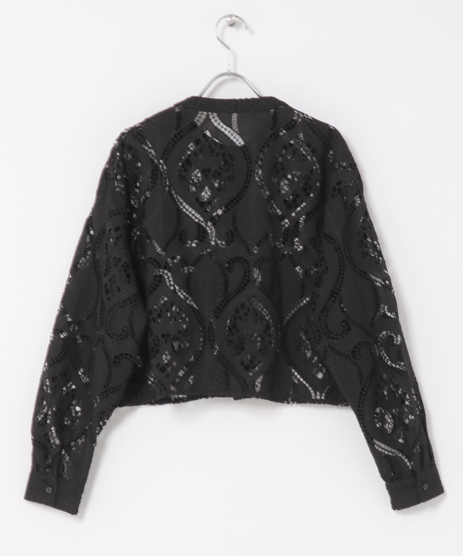 レースクロップドシャツ BLK Free