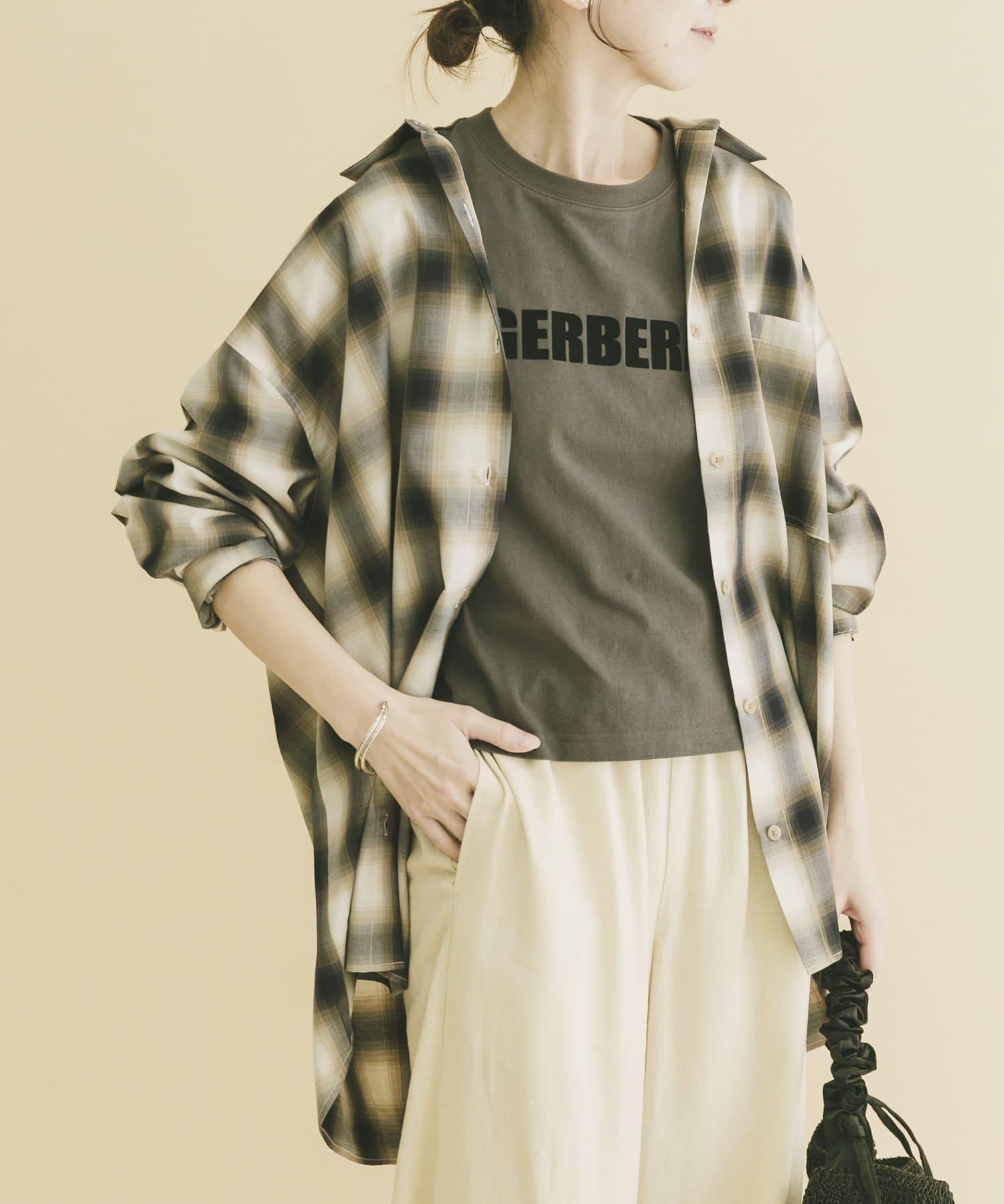 オーバーサイズチェックシャツ