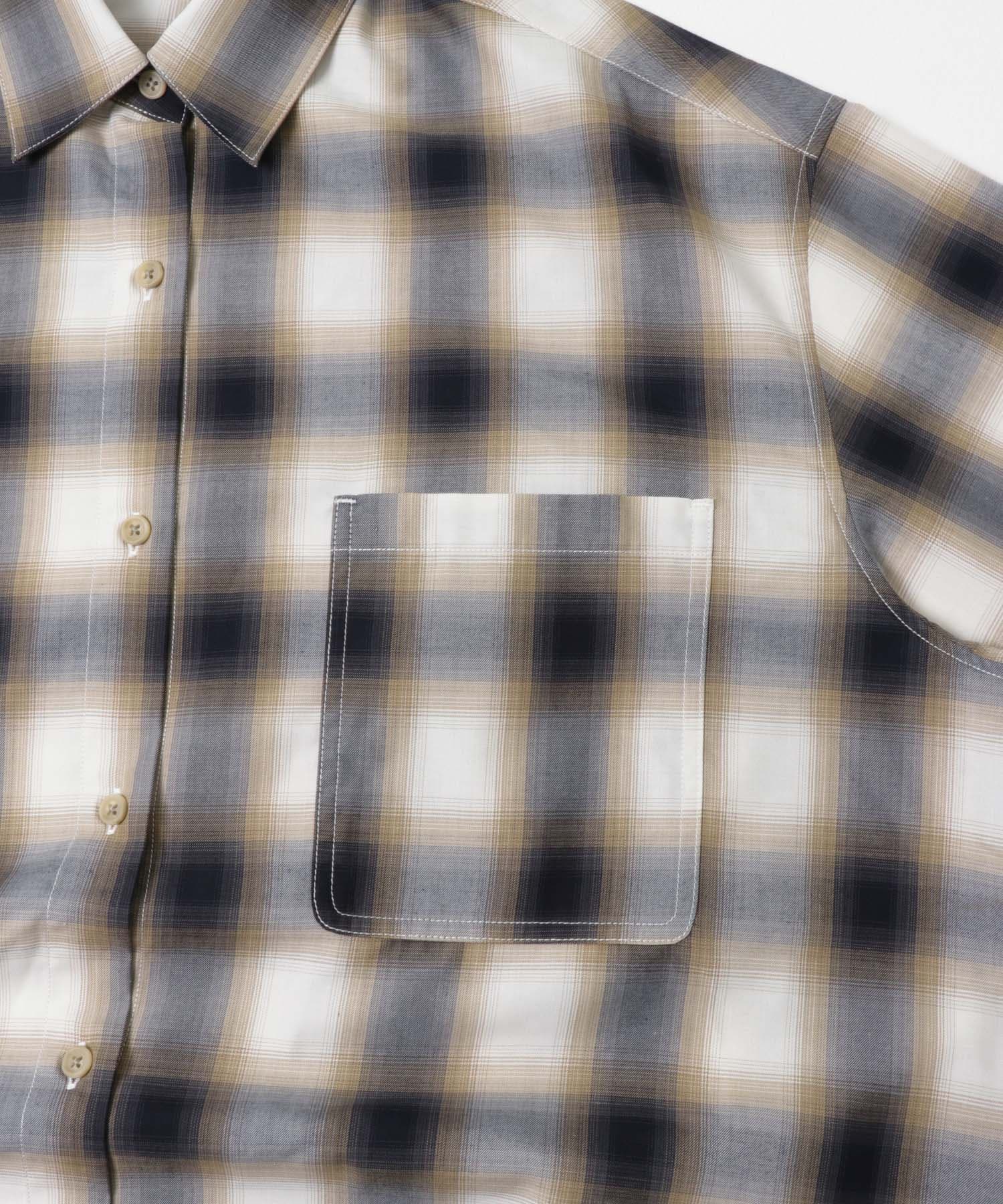 オーバーサイズチェックシャツ BEG Free