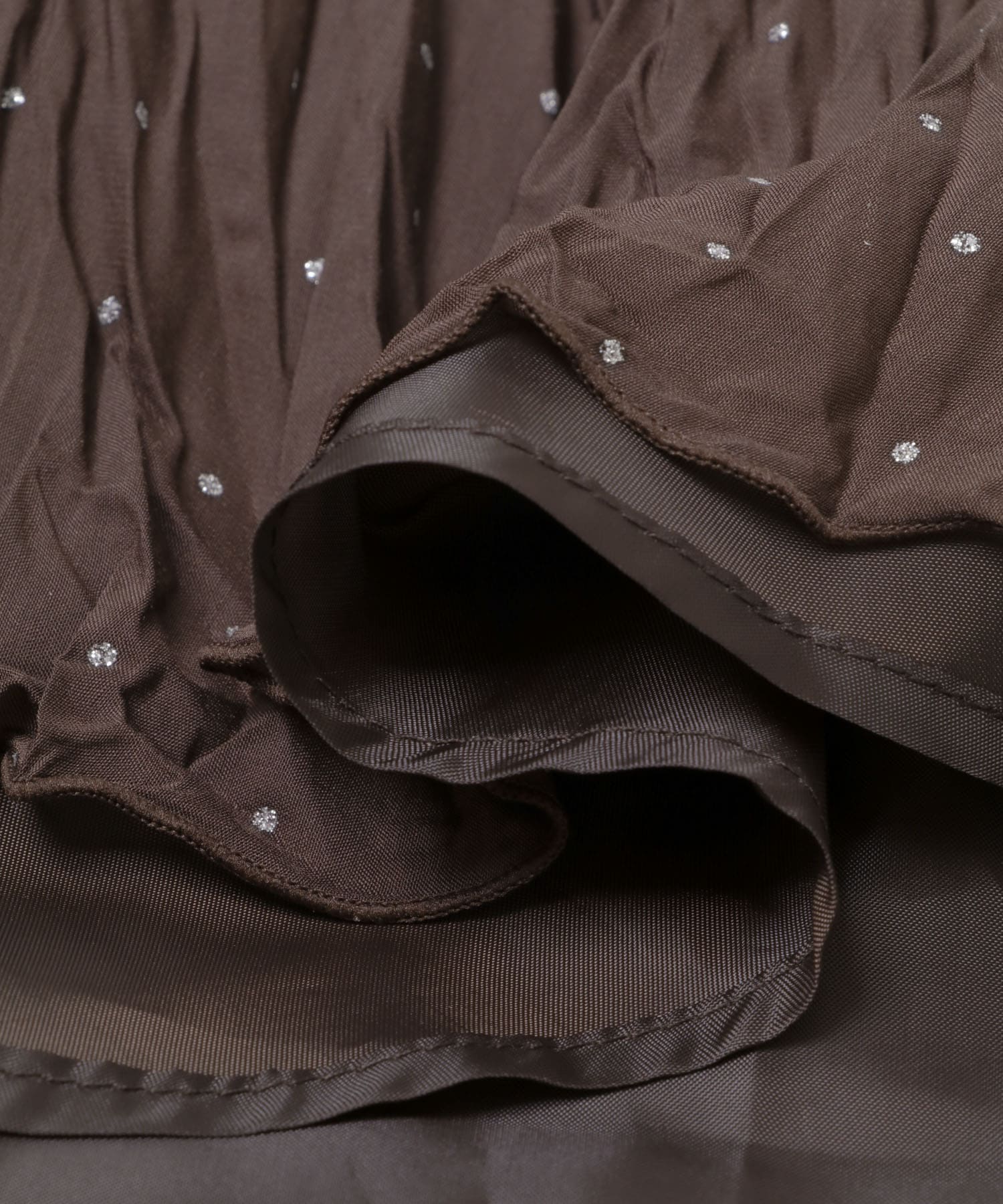 ラメドットプリーツスカート BRN Free