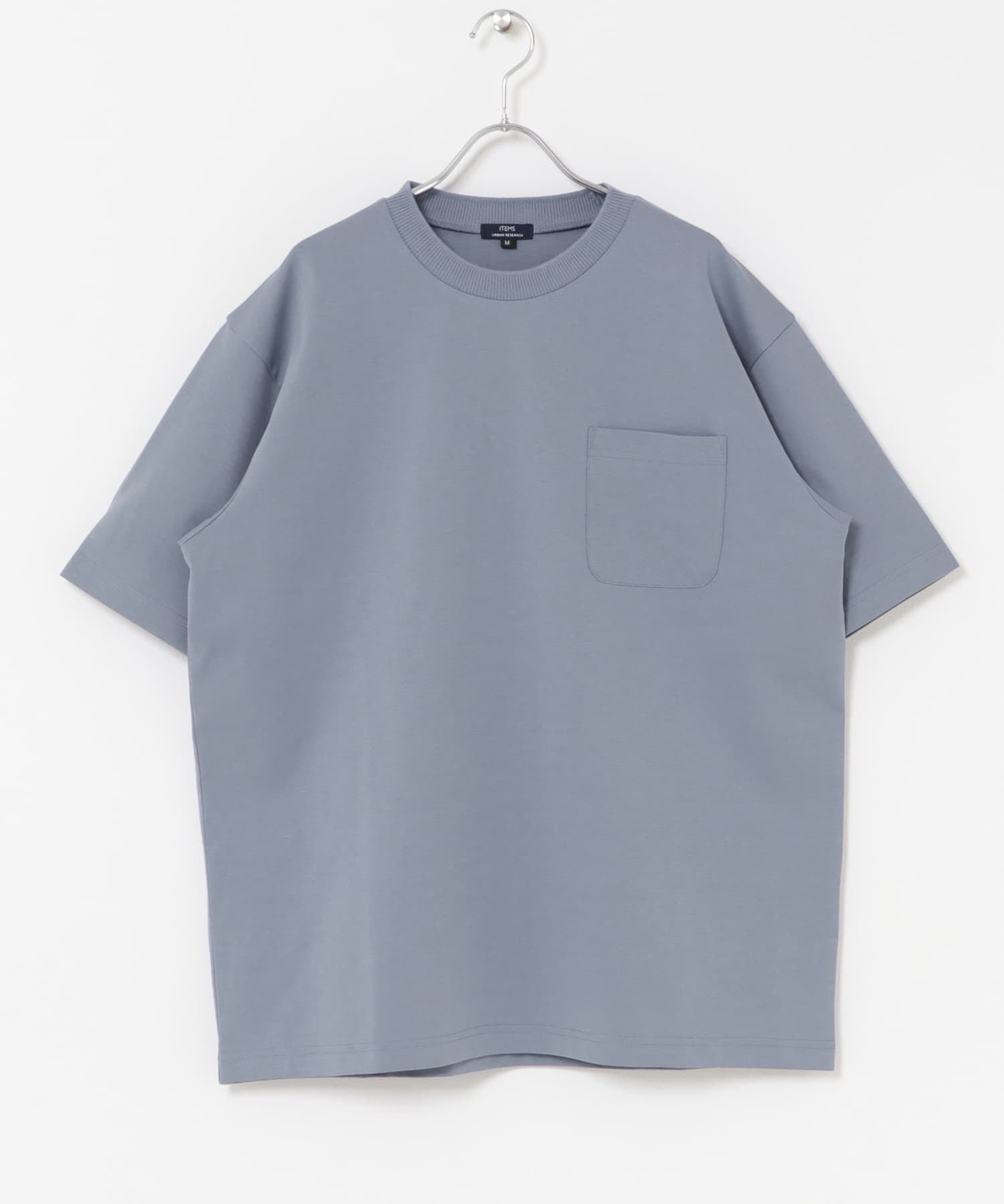 接触冷感ダンボールショートスリーブカットソー BLUE GRAY M