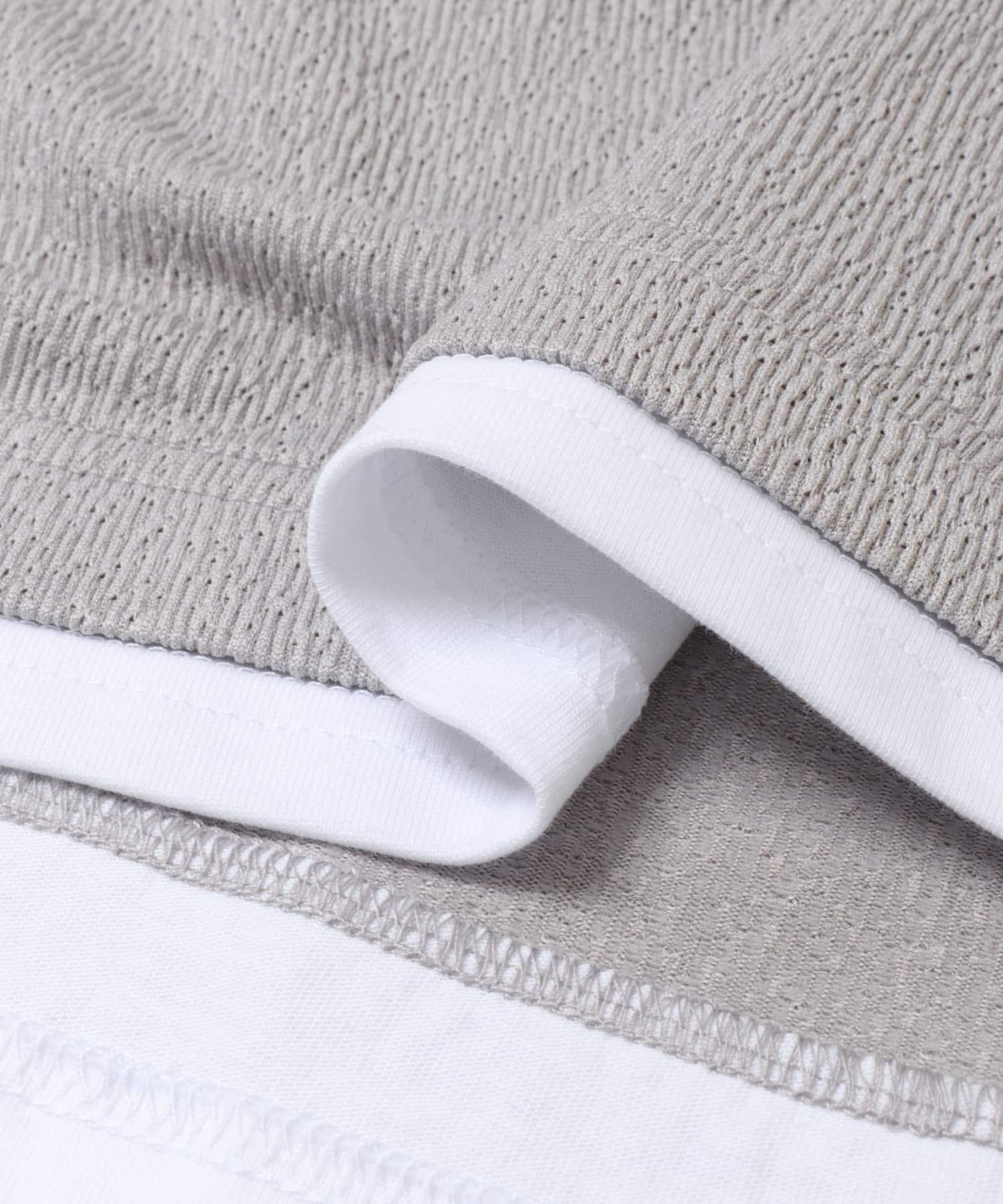 冷感 フェイクレイヤースキッパー半袖プルオーバー GRAY M