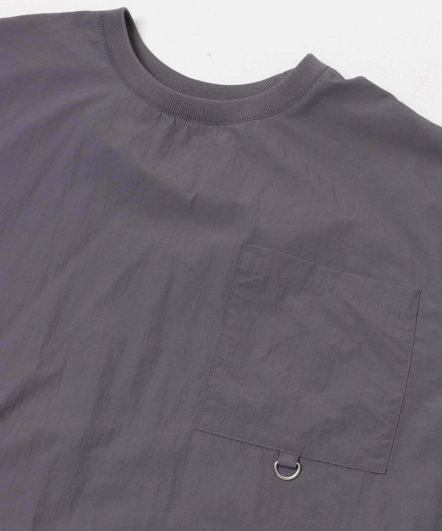 『接触冷感/撥水/イージーケア/UVカット』タスランナイロンクルーネックドロストTシャツ CHA M