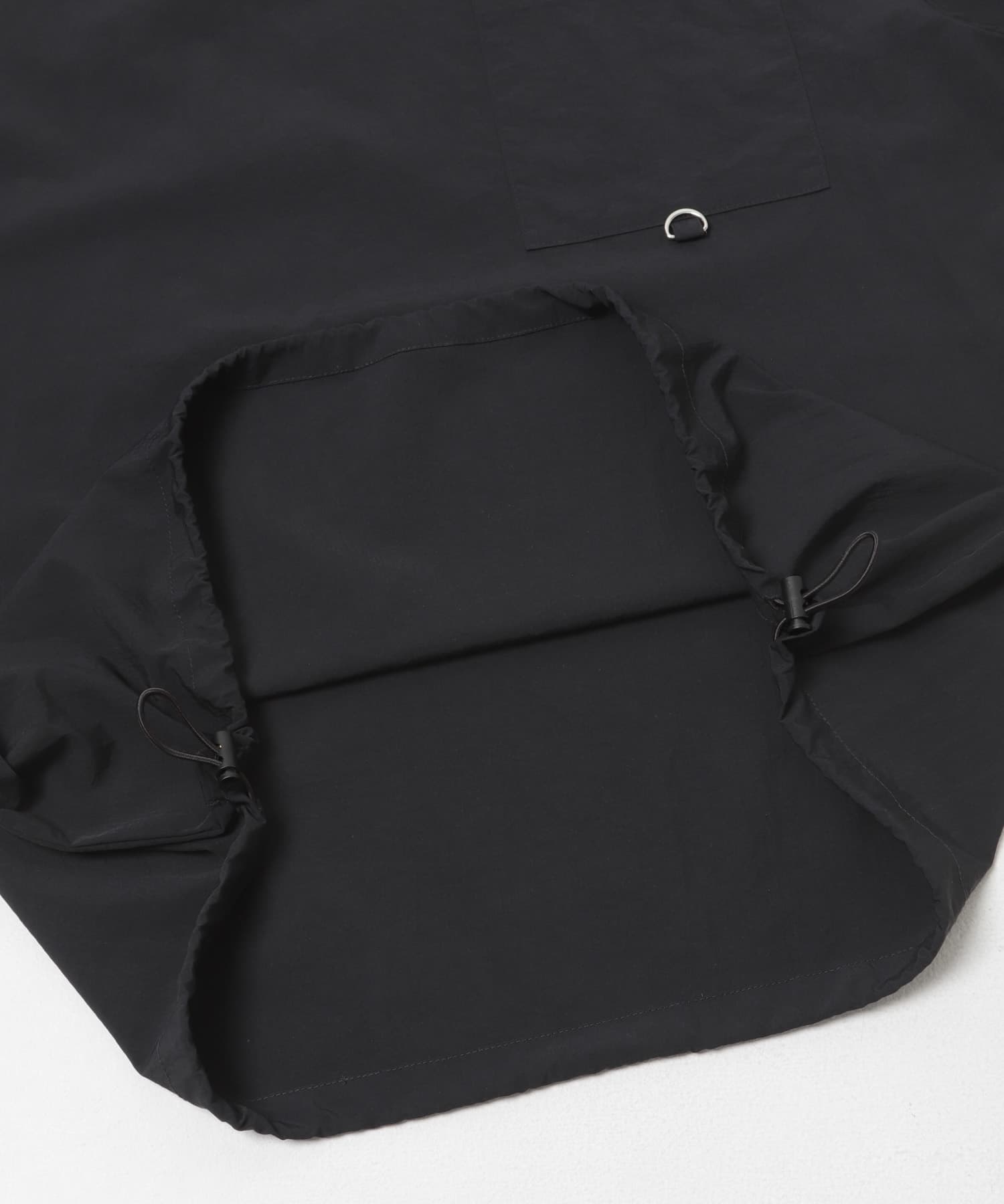 『接触冷感/撥水/イージーケア/UVカット』タスランナイロンクルーネックドロストTシャツ BLK M