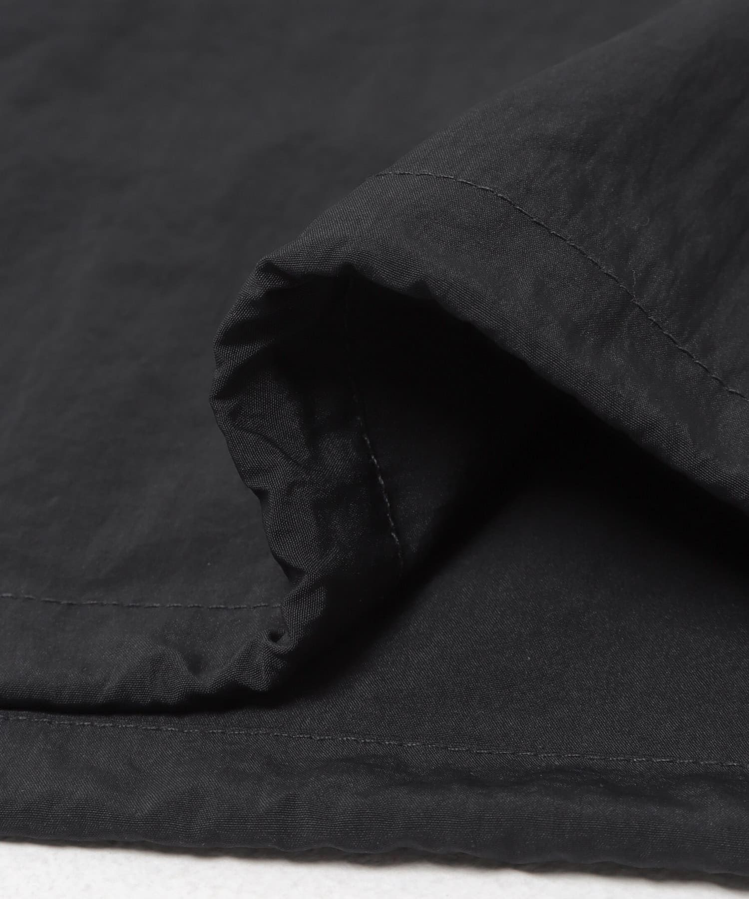 『接触冷感/撥水/イージーケア/UVカット』タスランナイロンクルーネックドロストTシャツ BLK M