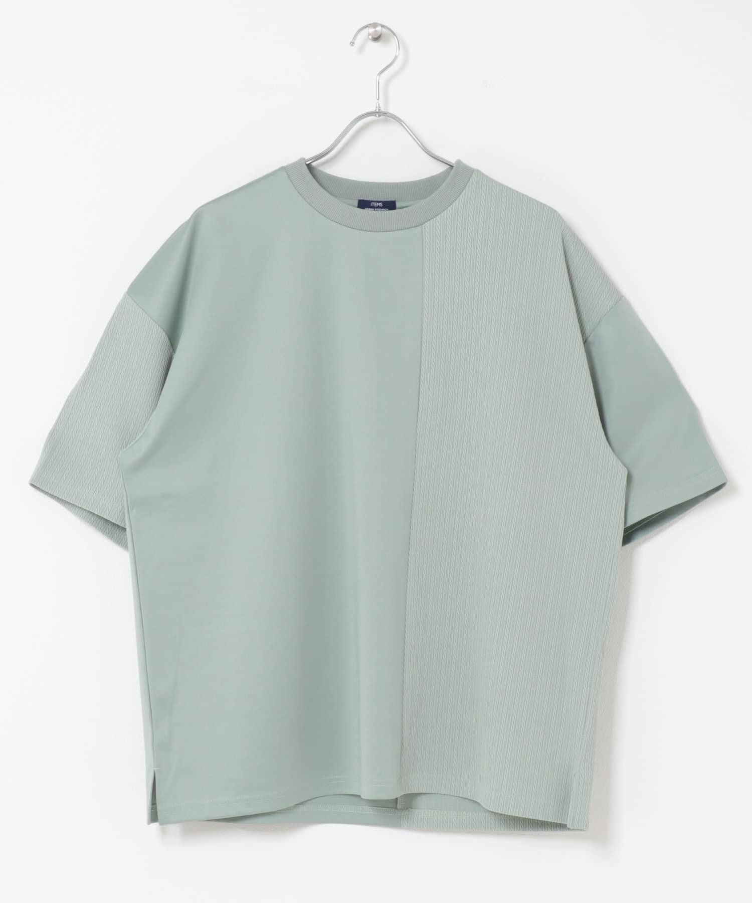 ジャカード×ポンチ切替半袖TOPS