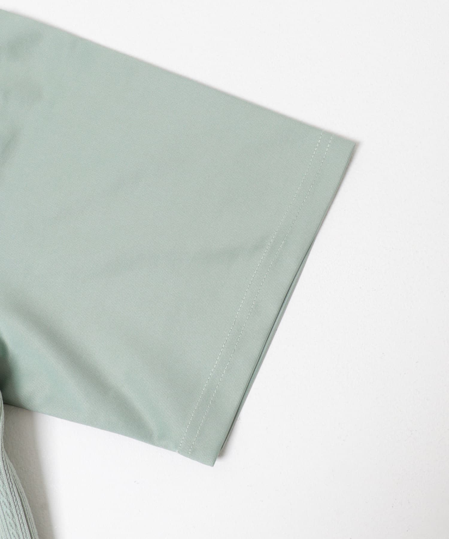 ジャカード×ポンチ切替半袖TOPS MINT M