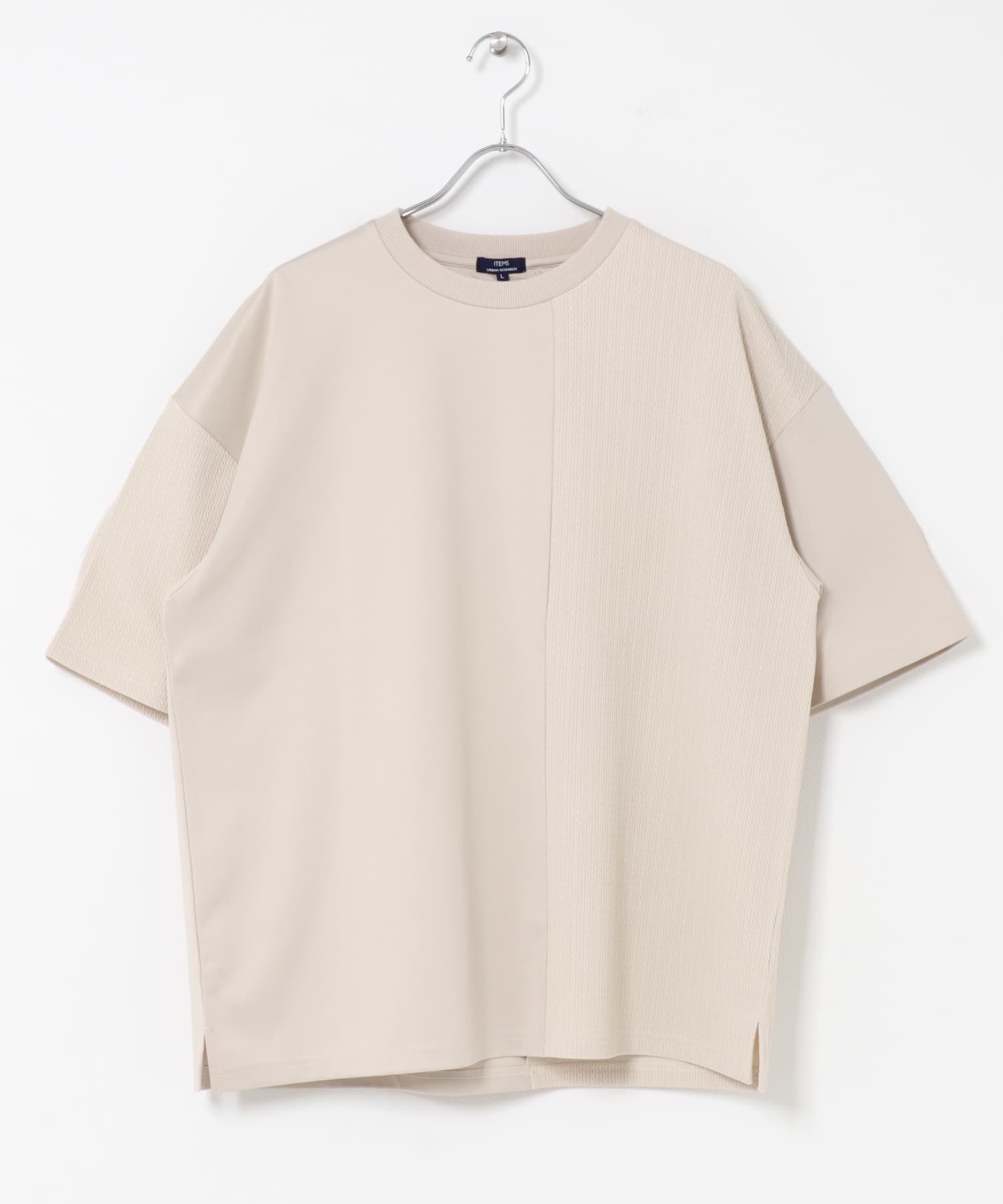 ジャカード×ポンチ切替半袖TOPS