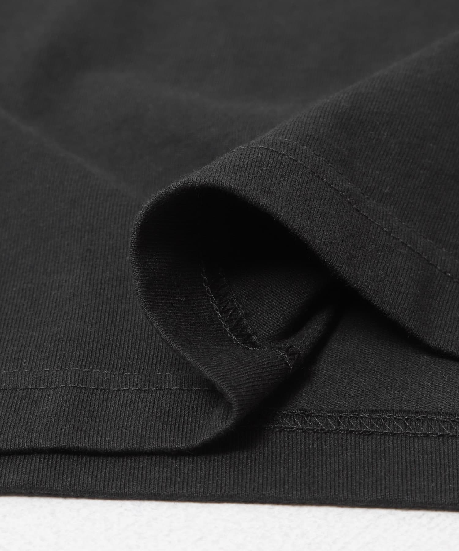 ブランケットステッチ クルーネックTシャツ BLACK M