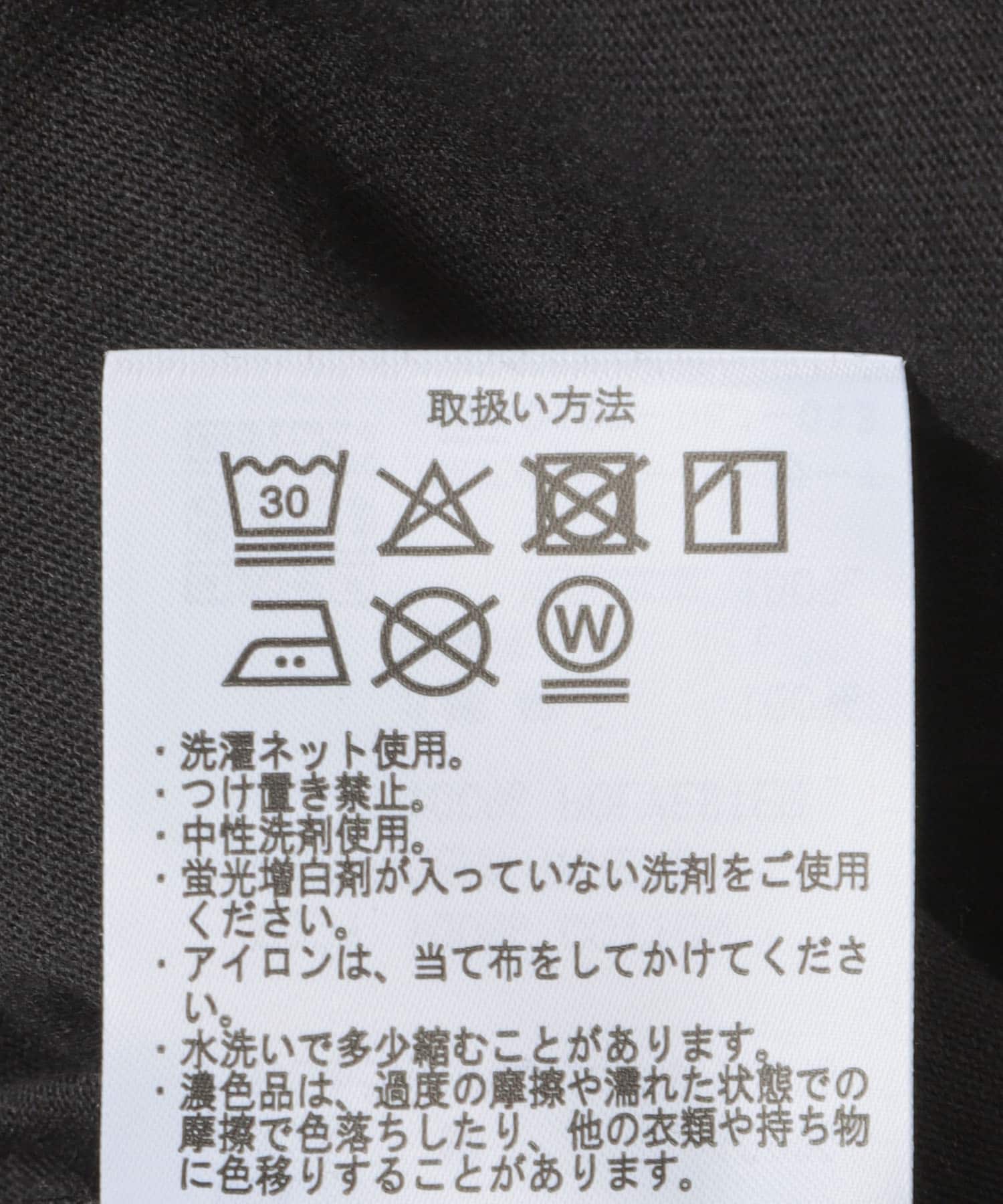 ブランケットステッチ クルーネックTシャツ BLACK M