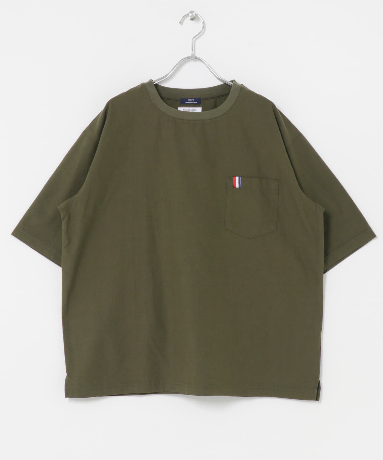 『吸水速乾』フレンチリネン×COOLMAX フハクTシャツ OLIVE M