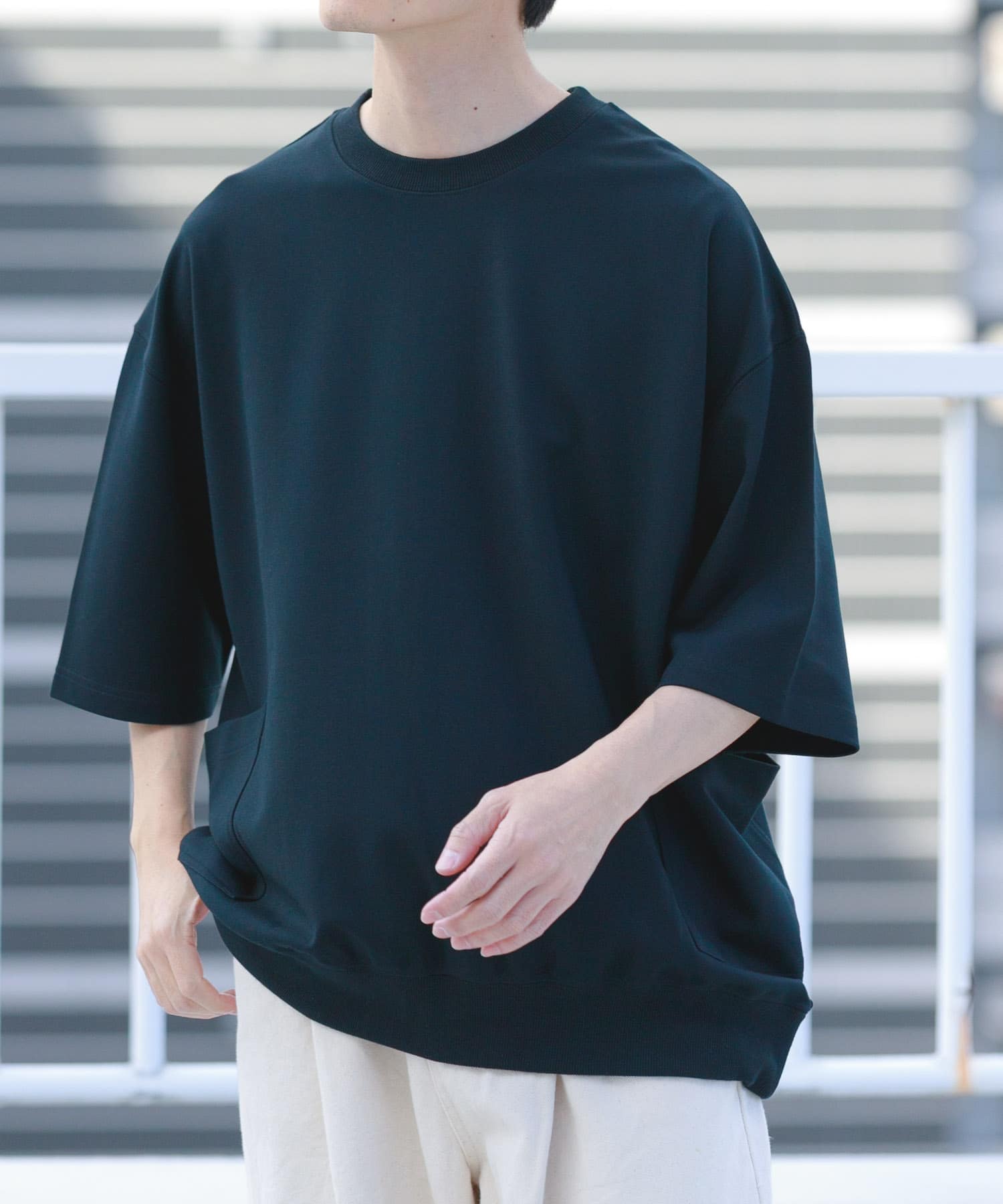 サイドストレージ半袖ポンチTops