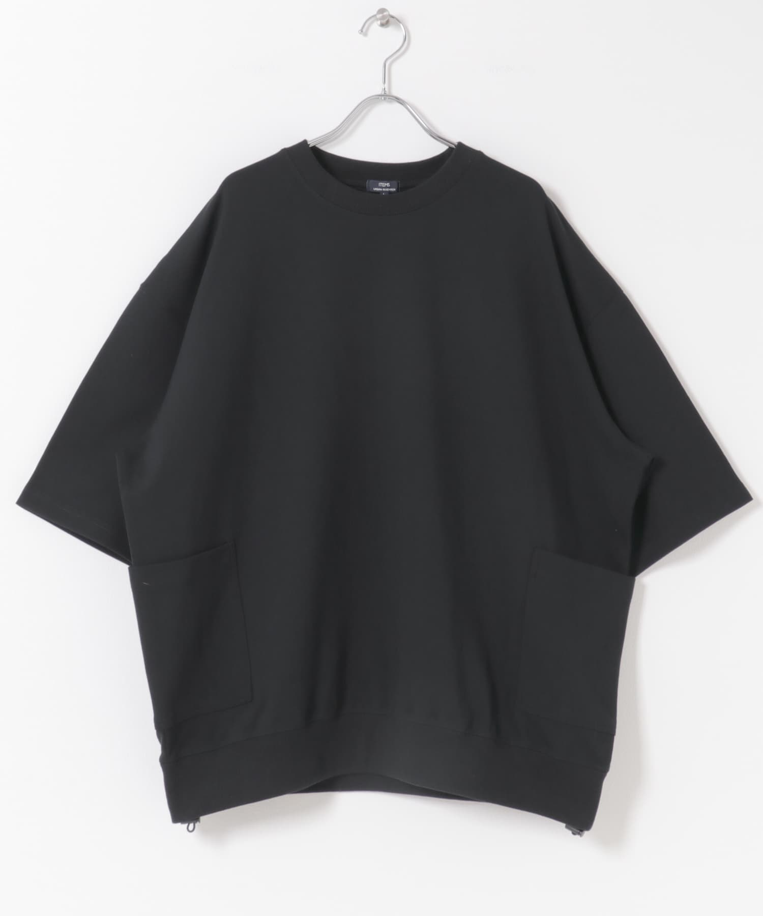 サイドストレージ半袖ポンチTops BLK M