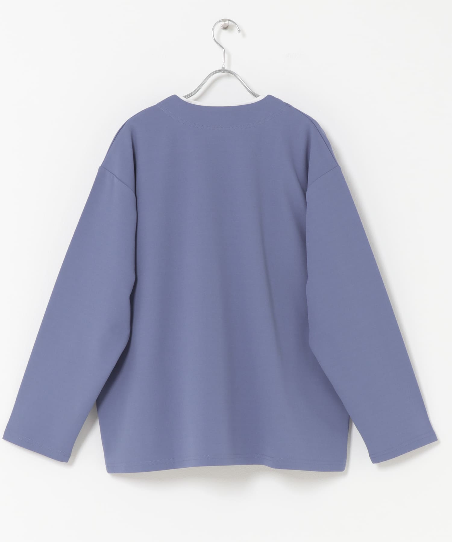 UVカット梨地カーディガン+刺繍Tシャツセット(楽着シリーズ) BLUE M