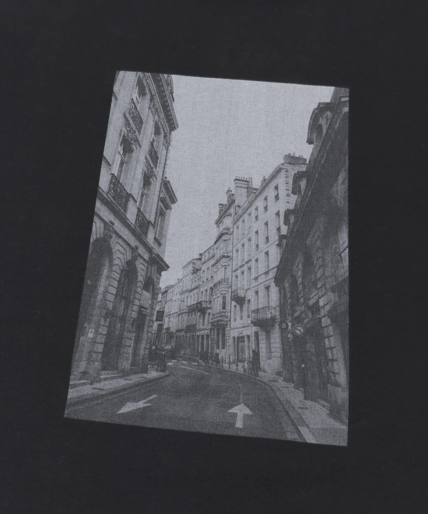 接触冷感クルーネックフォトプリントTシャツ BLACK A L