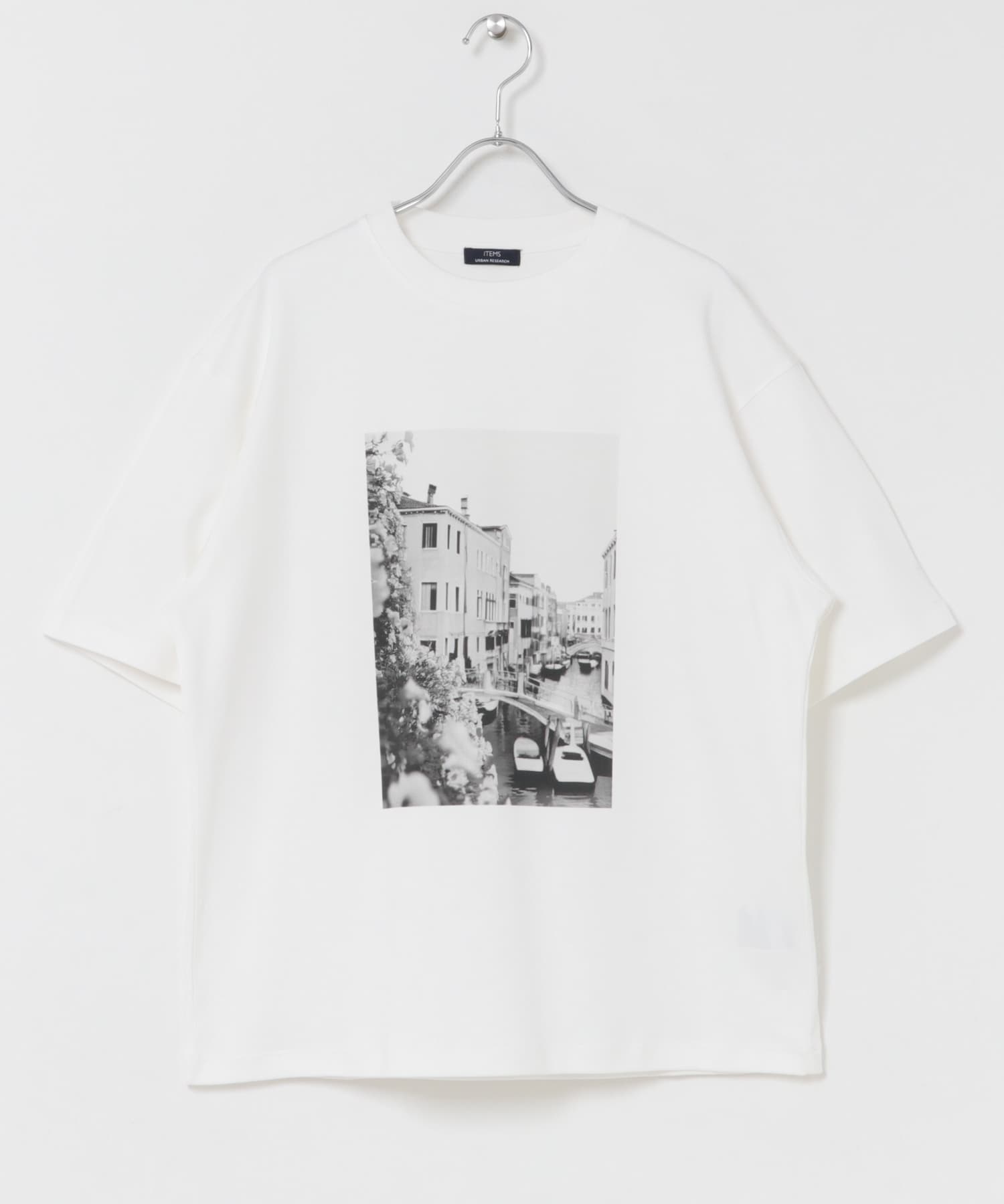 接触冷感クルーネックフォトプリントTシャツ WHITE B M