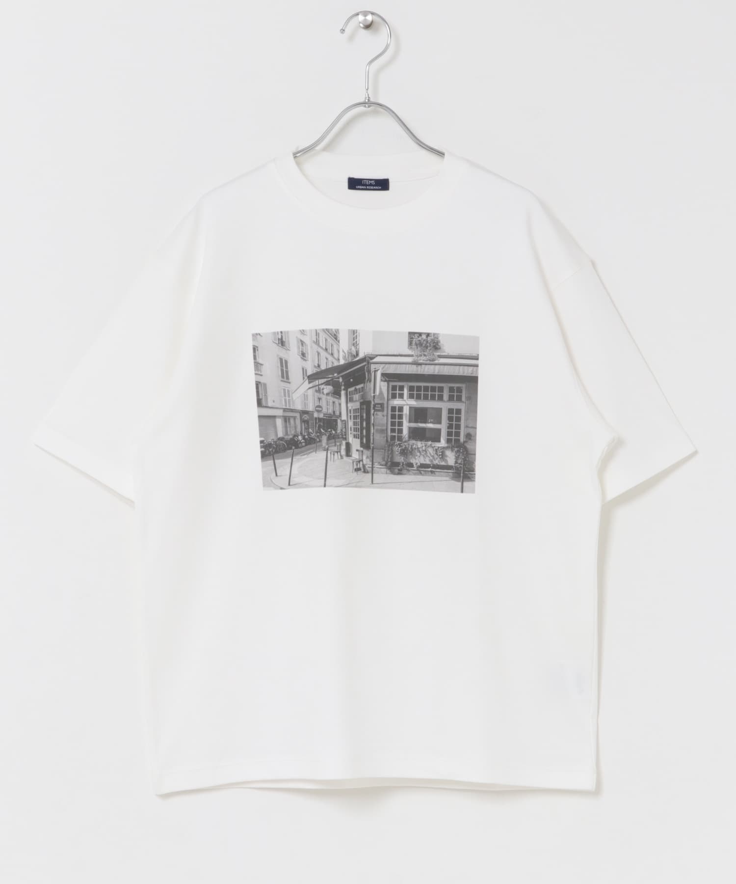 接触冷感クルーネックフォトプリントTシャツ WHITE C M