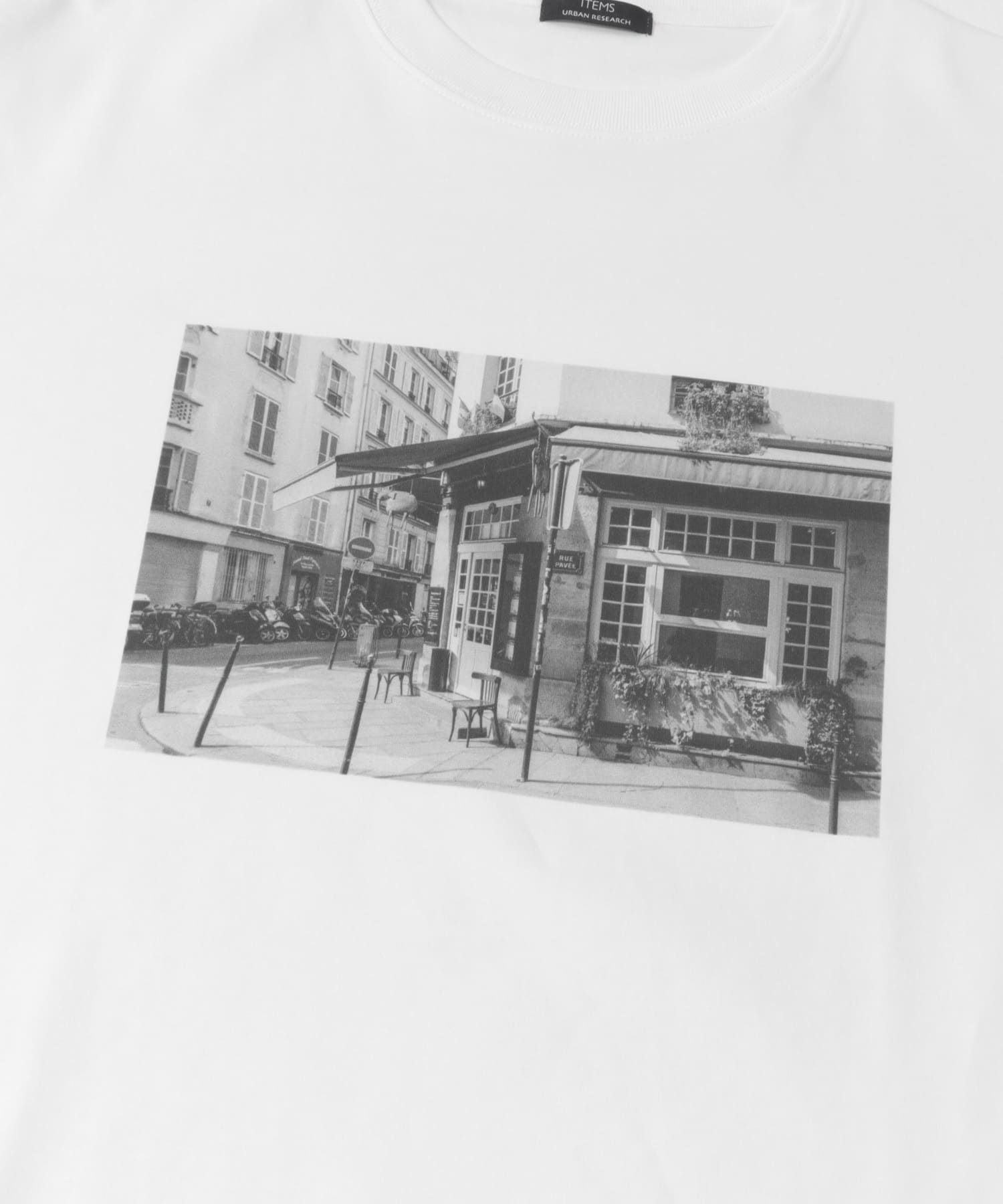 接触冷感クルーネックフォトプリントTシャツ WHITE C M