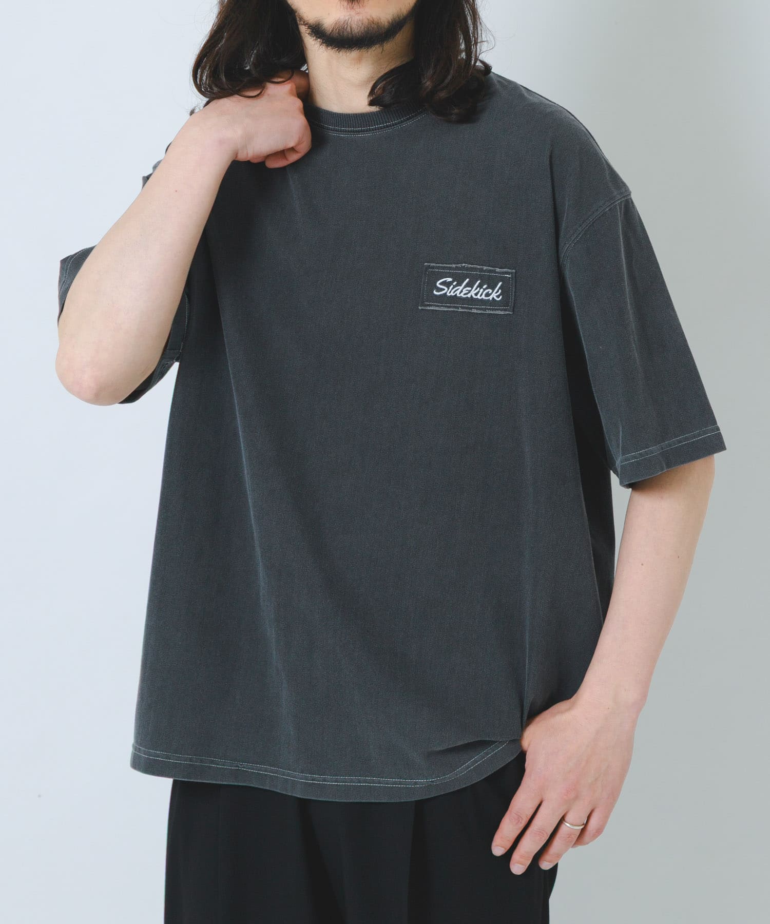 HIGH COOLワンポイント刺繍デニムTシャツ