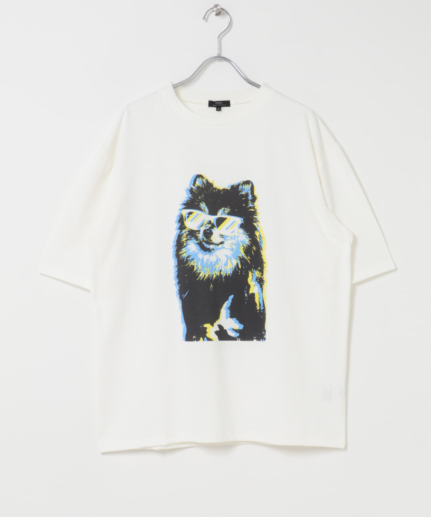 『接触冷感/吸水速乾/UVカット』DOG IN SHADES プリントTシャツ POMERANIAN M