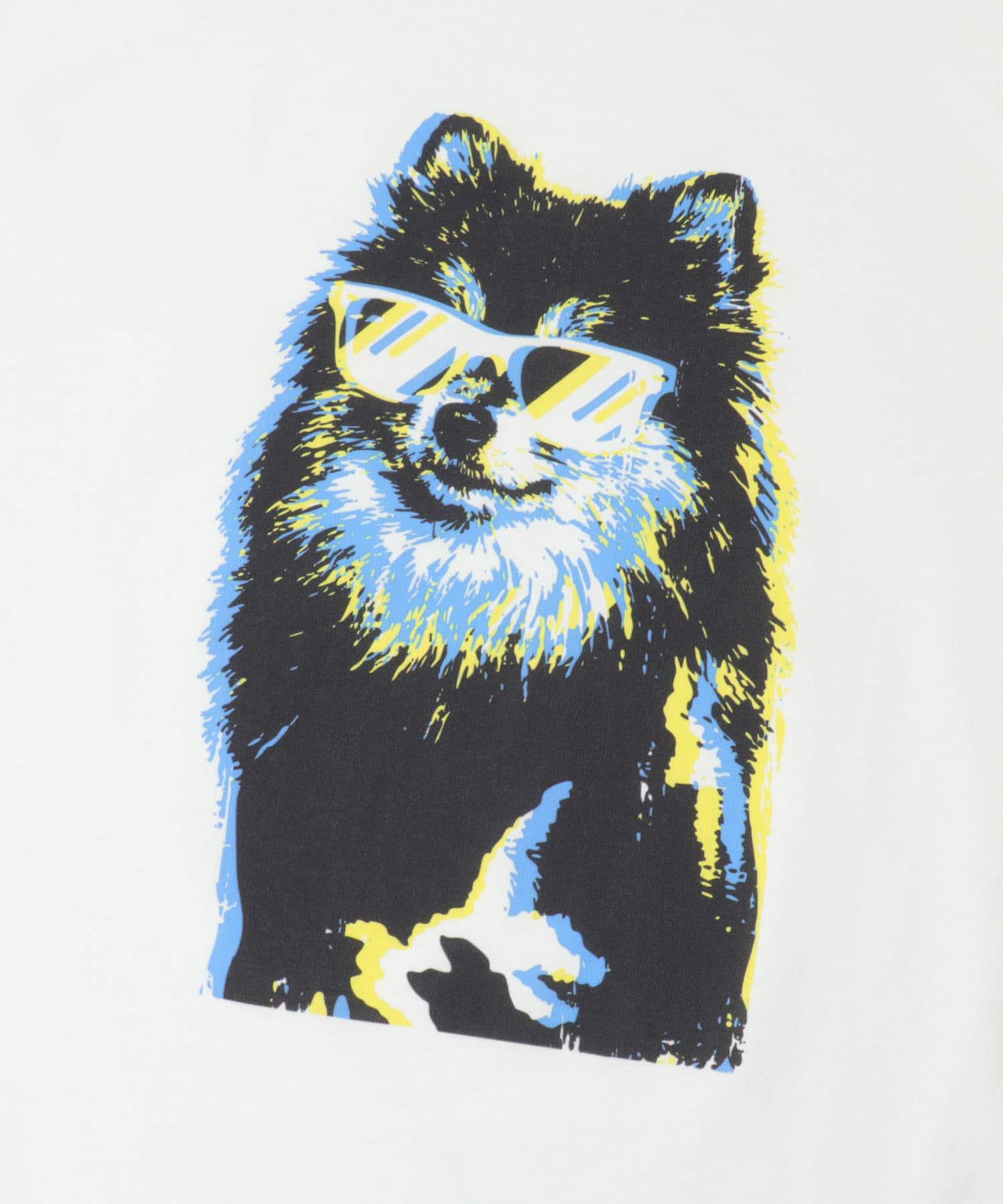 『接触冷感/吸水速乾/UVカット』DOG IN SHADES プリントTシャツ POMERANIAN M