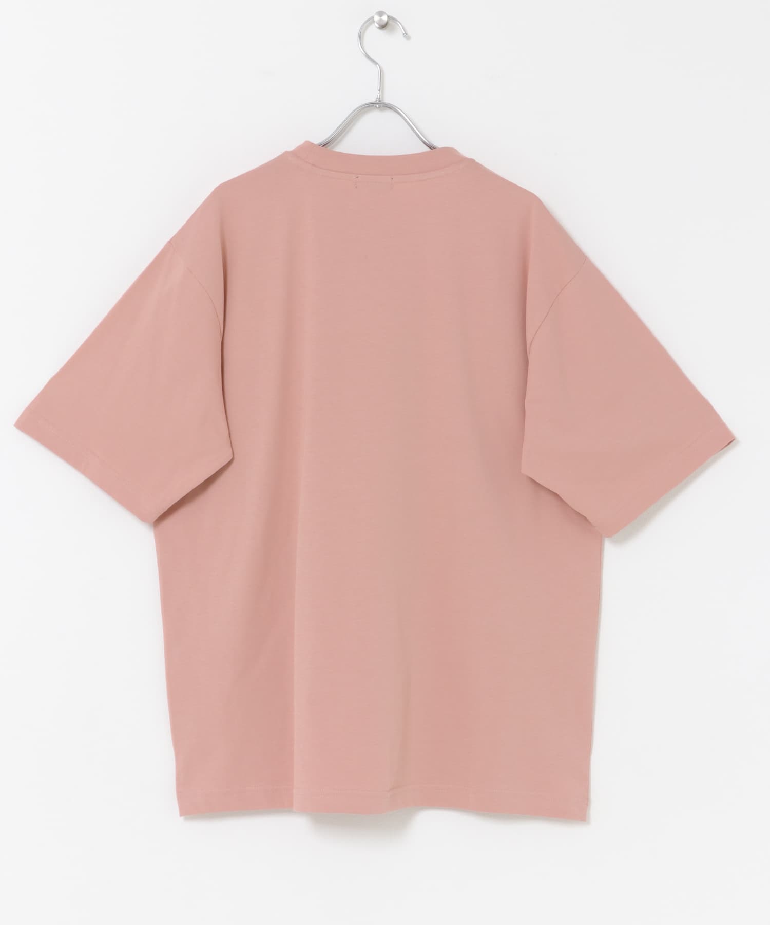 チェストポケットキリカエクルーネックTシャツ PINK M