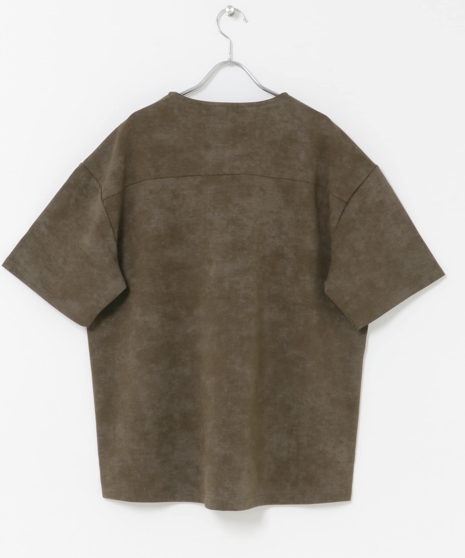 接触冷感フェードポンチ半袖トップス OLIVE M