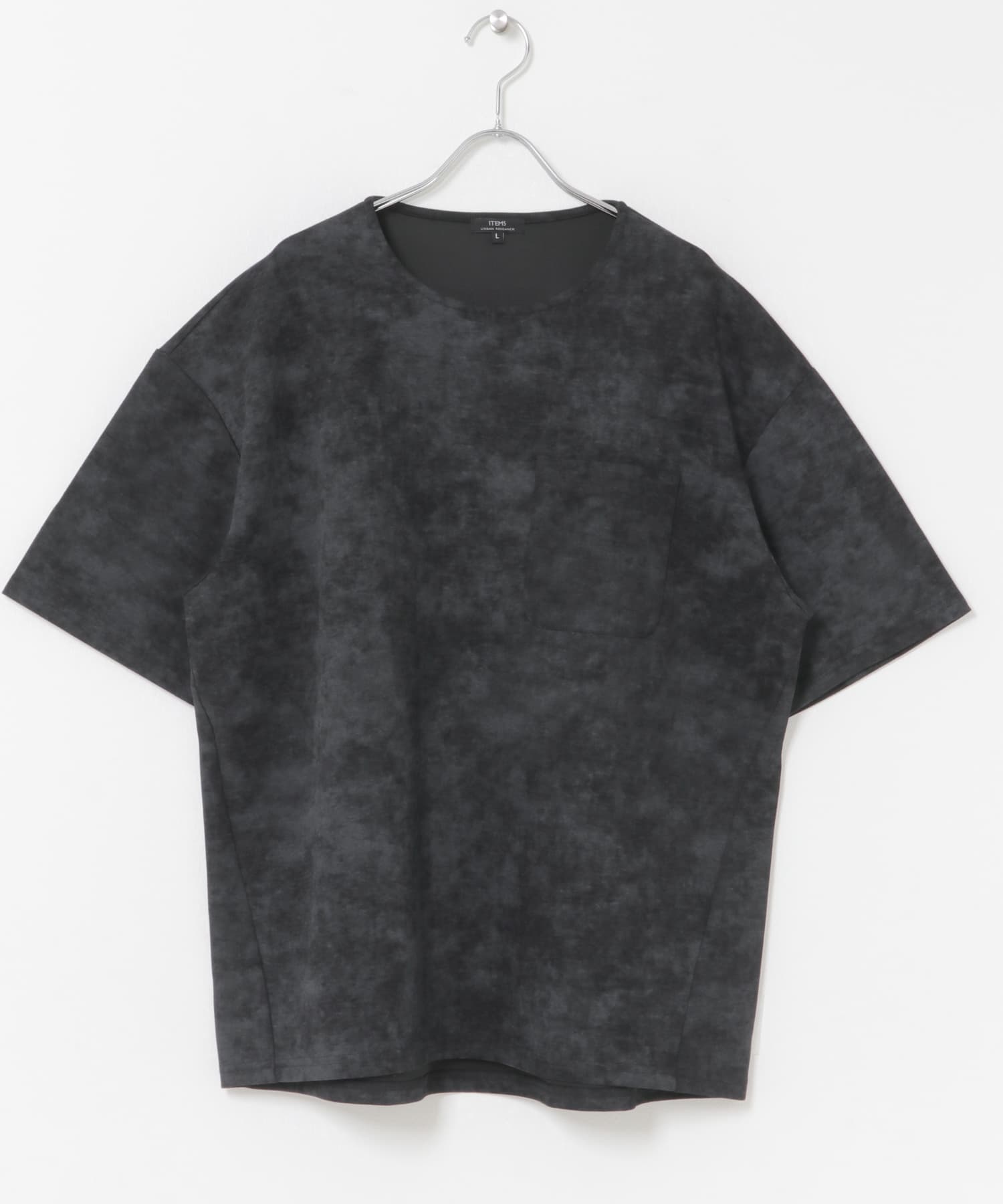 接触冷感フェードポンチ半袖トップス BLACK M