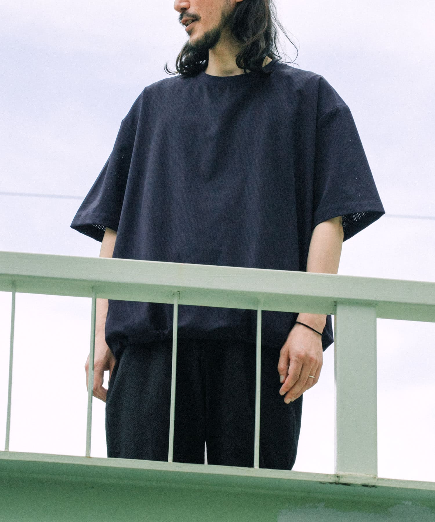 『接触冷感/速乾/イージーケア』WINDY MESH ジップポケットTシャツ