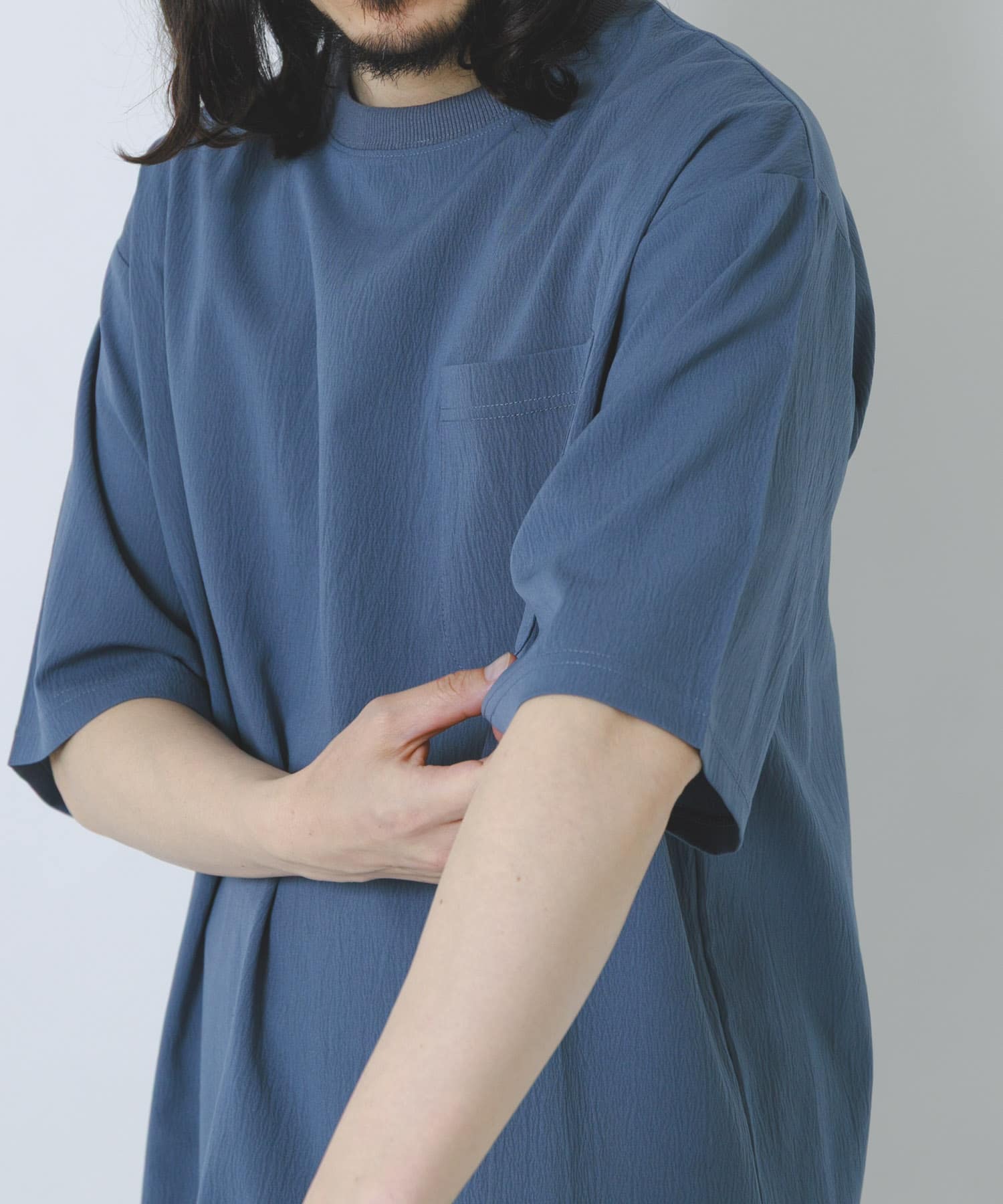 『接触冷感/吸水速乾』クールタッチクレープジョーゼットTシャツ