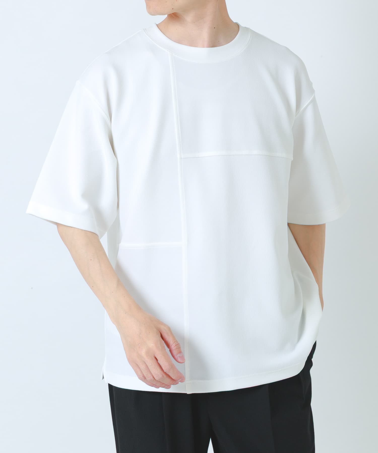 シャドーパターンキリカエ半袖Tシャツ
