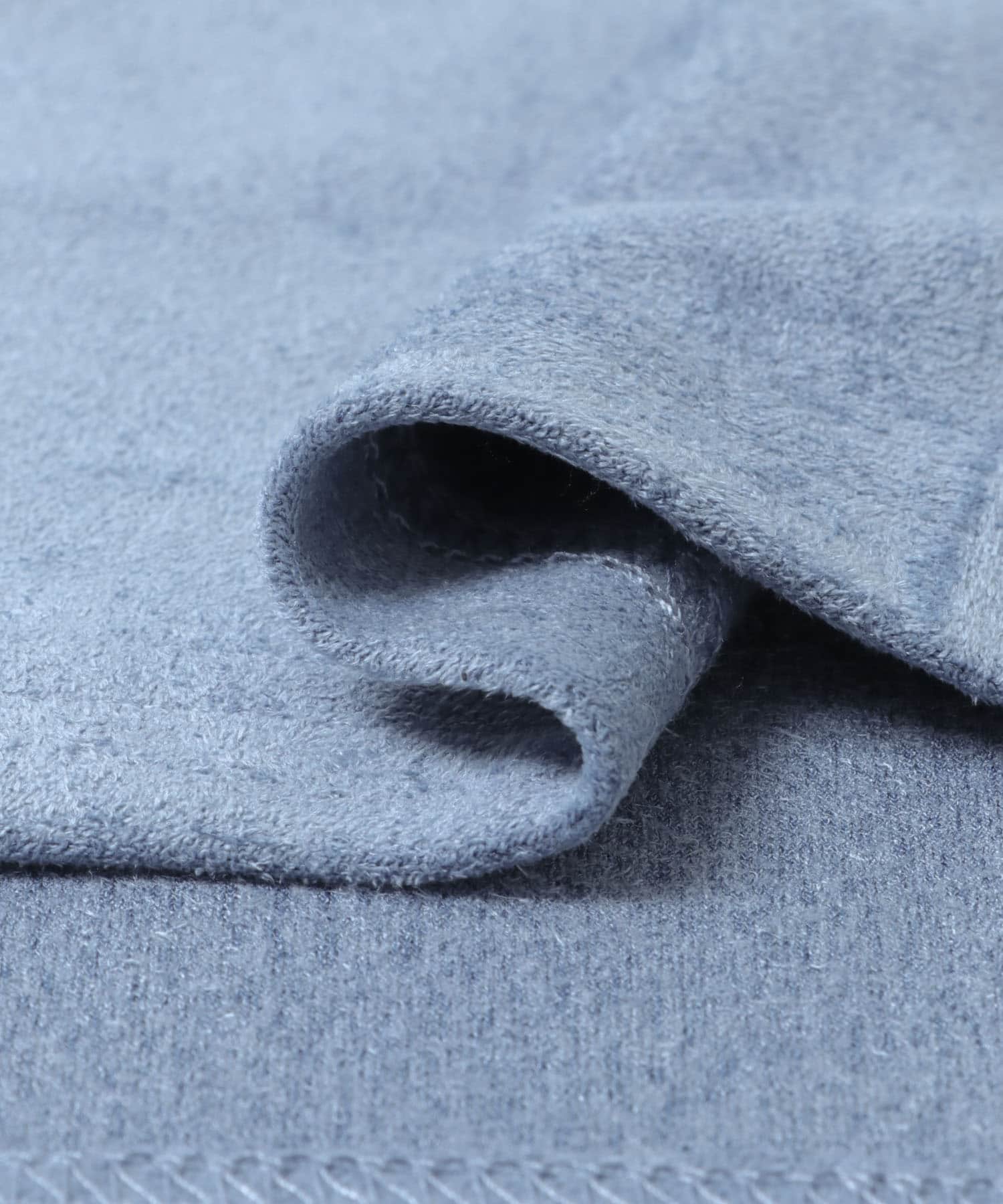 接触冷感フェイクスエード半袖クルーネックTシャツ L.BLUE M