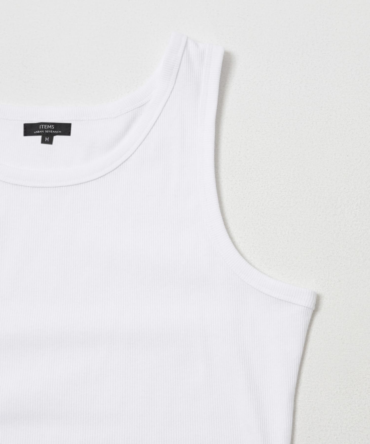 接触冷感リブタンクトップ WHITE M