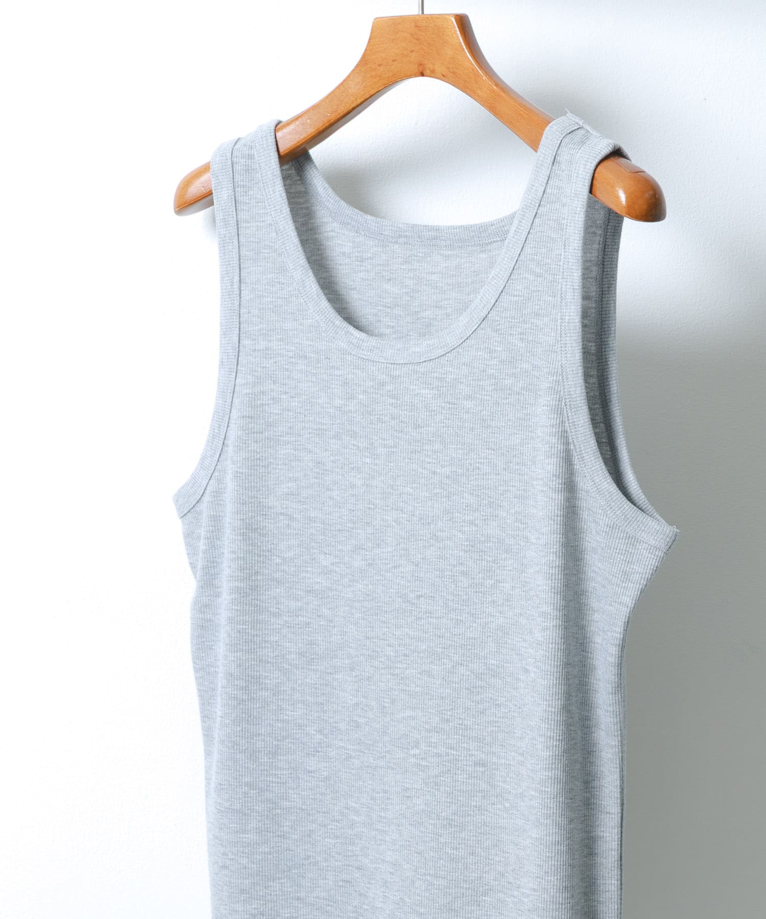 接触冷感リブタンクトップ GRAY M