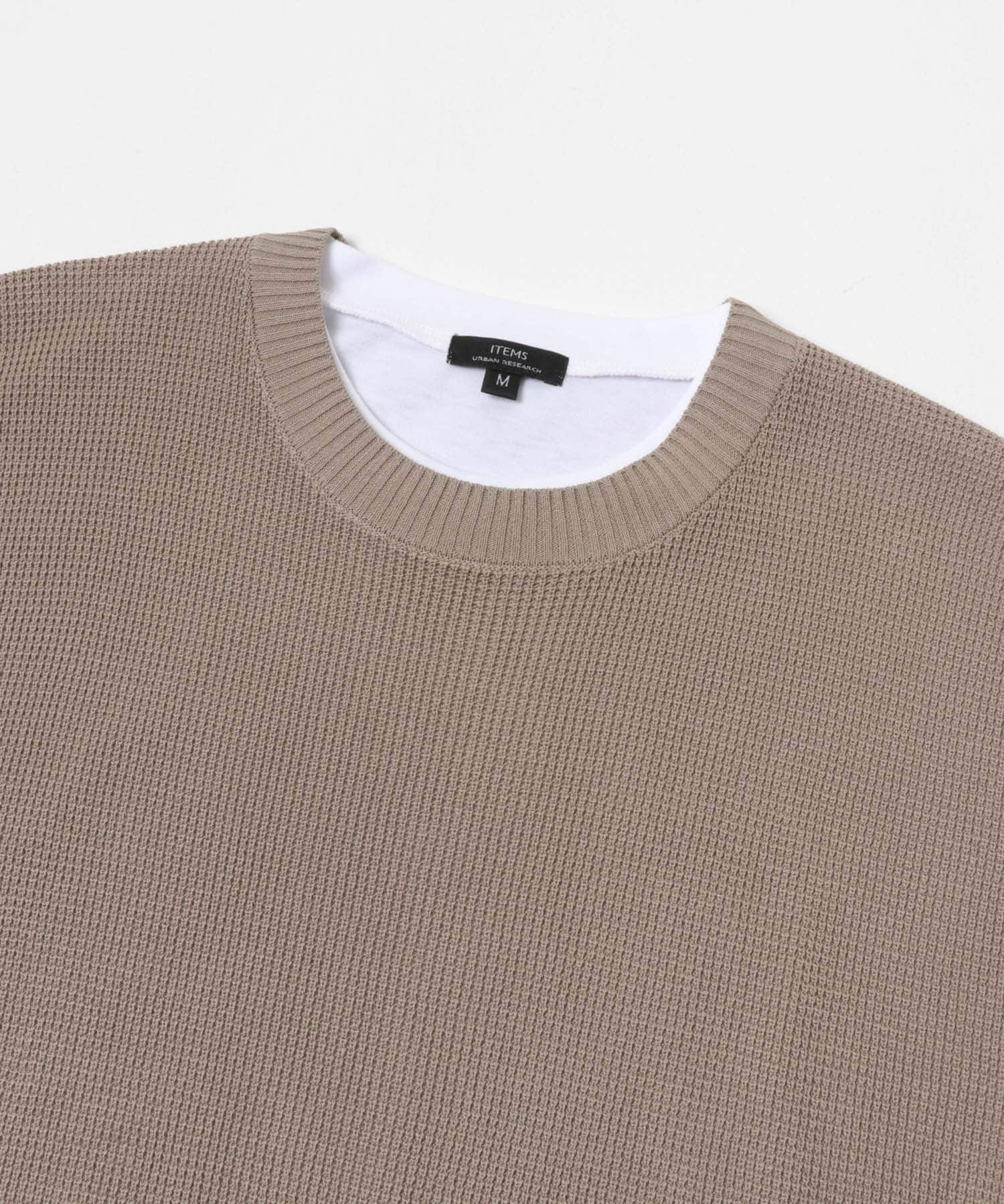 『接触冷感/抗菌』高機能ニットベスト+5分袖Tシャツset(楽着シリーズ) MOC M