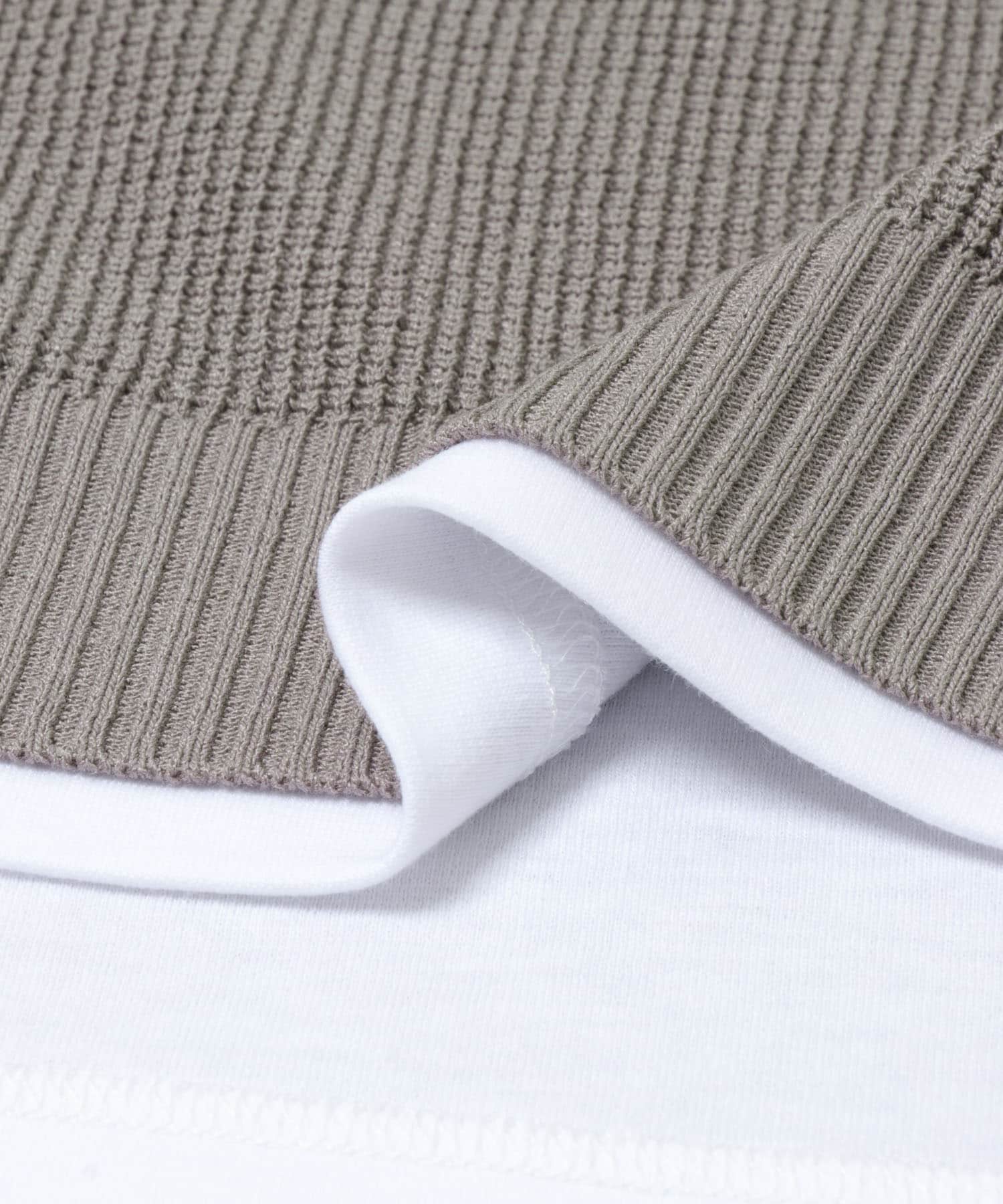 『接触冷感/抗菌』高機能ニットベスト+5分袖Tシャツset(楽着シリーズ) GRY M