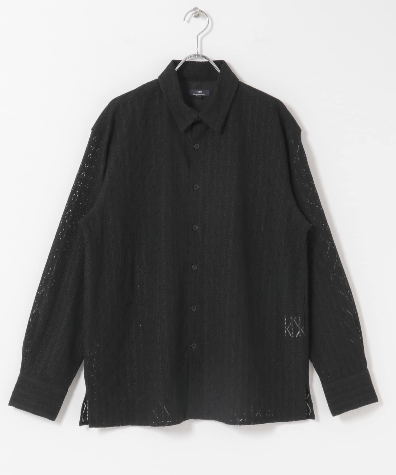 ジオメレースレギュラーカラーシャツ BLK M
