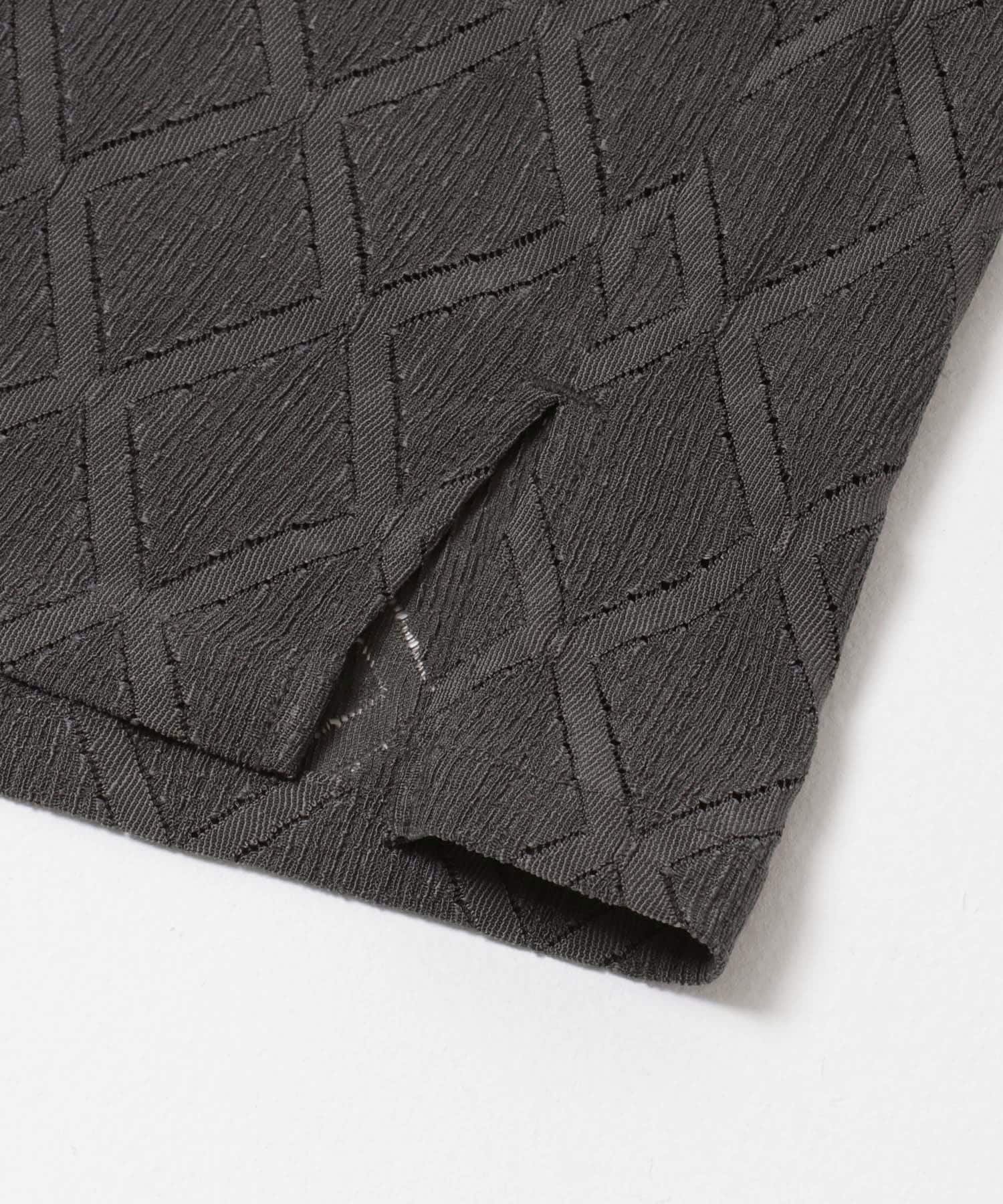 ジオメレース レギュラーカラー 半袖シャツ CHARCOAL M