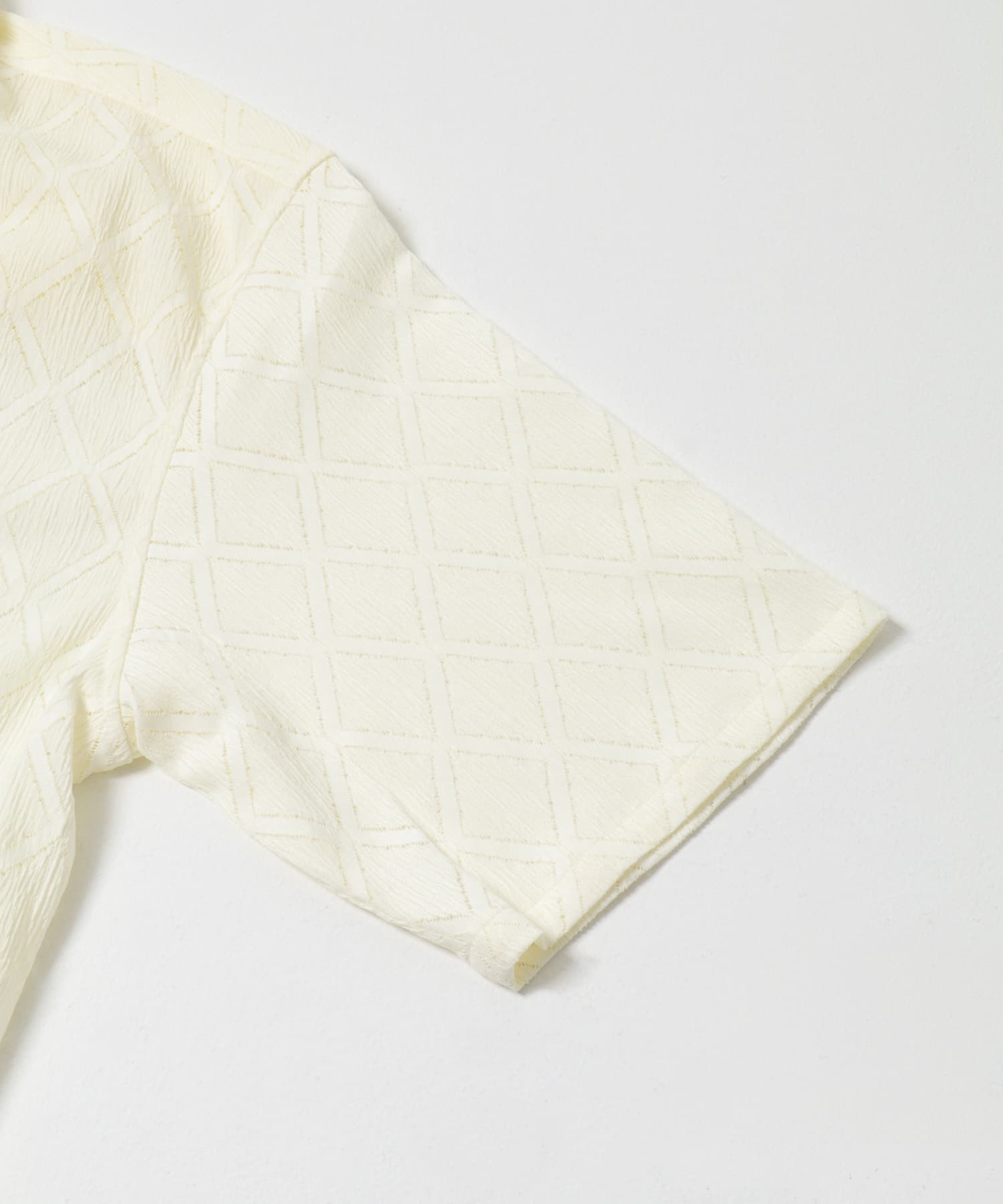 ジオメレース レギュラーカラー 半袖シャツ WHITE M