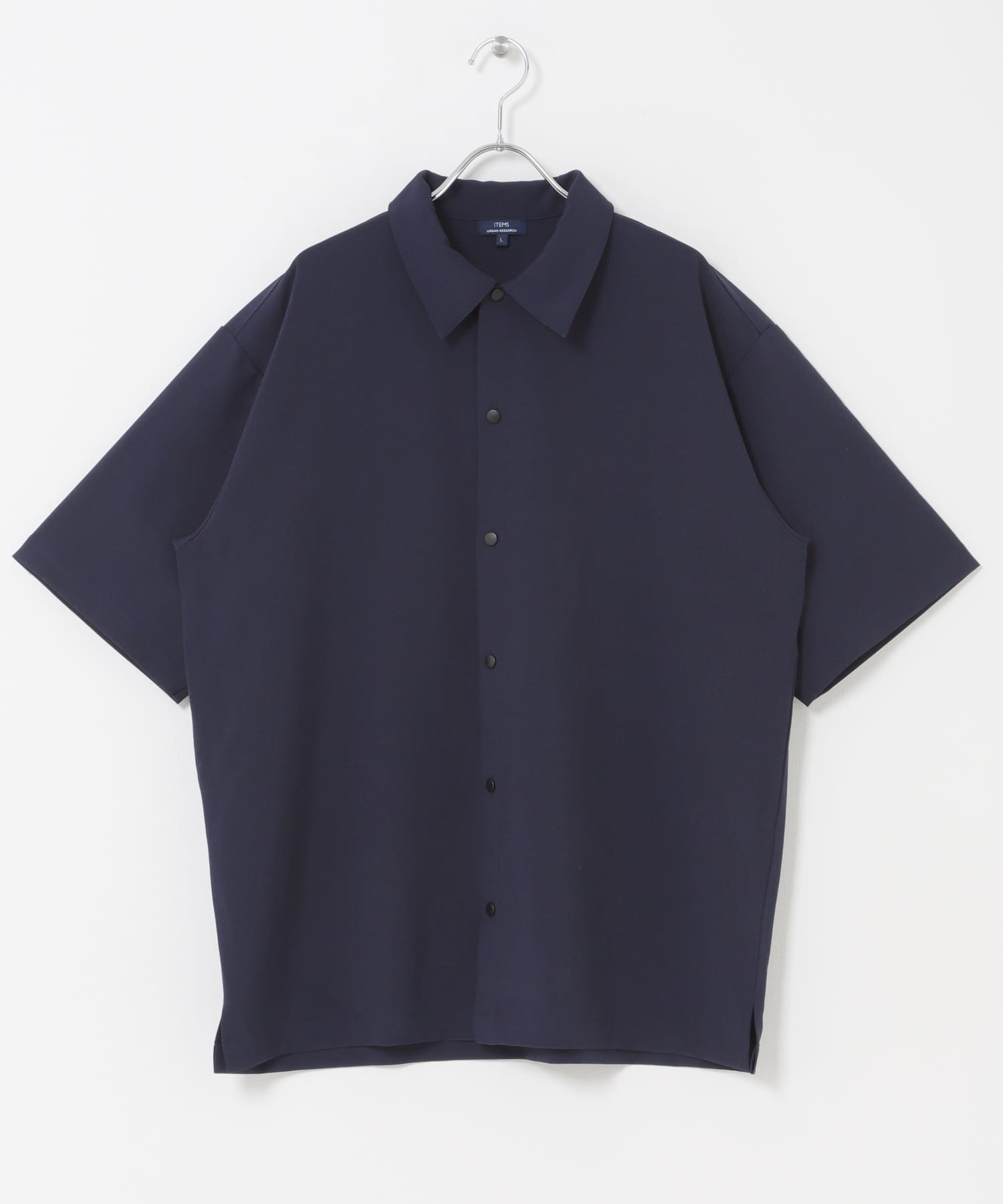 2wayストレッチスナップ半袖シャツ NVY M