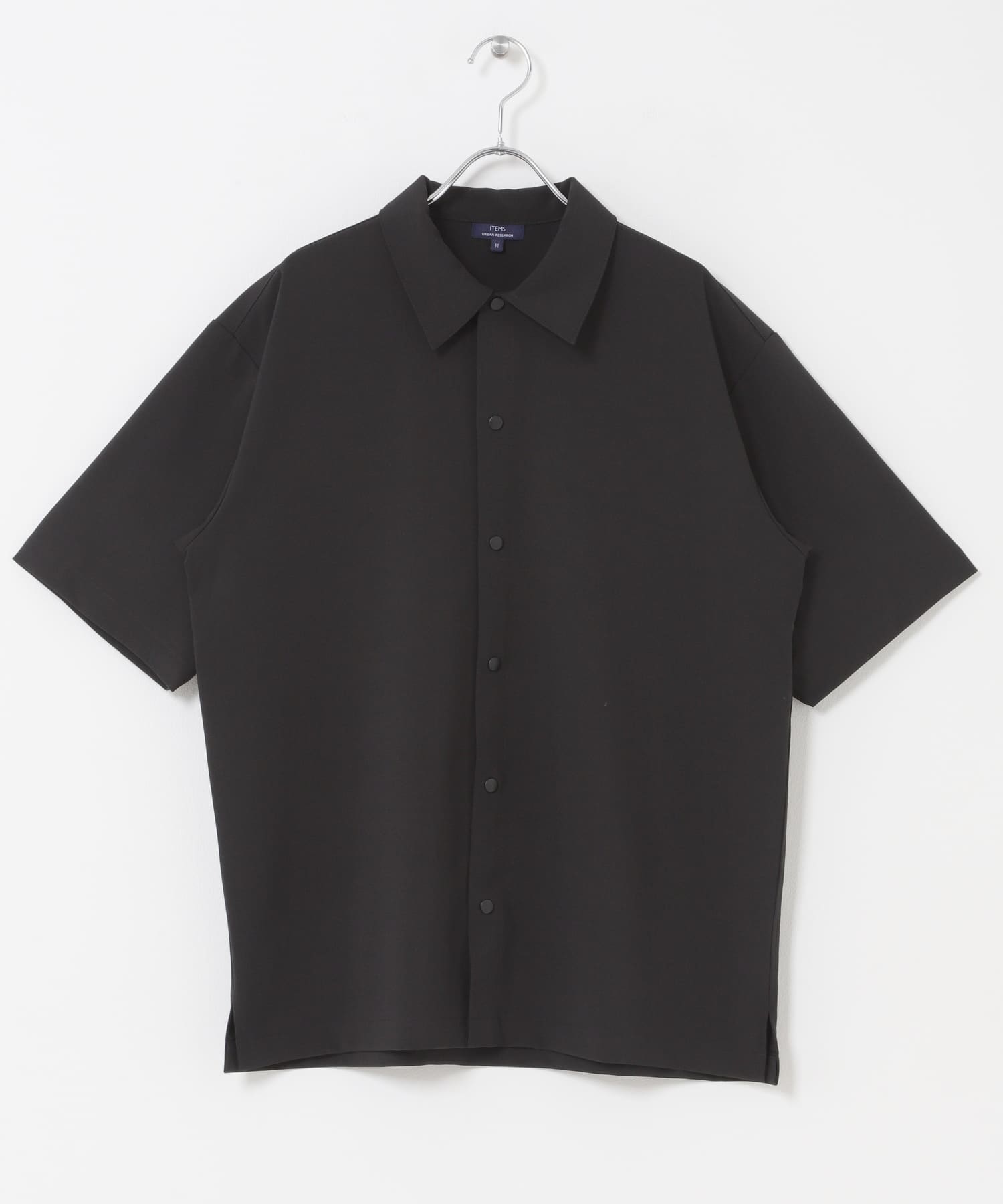 2wayストレッチスナップ半袖シャツ BLK M