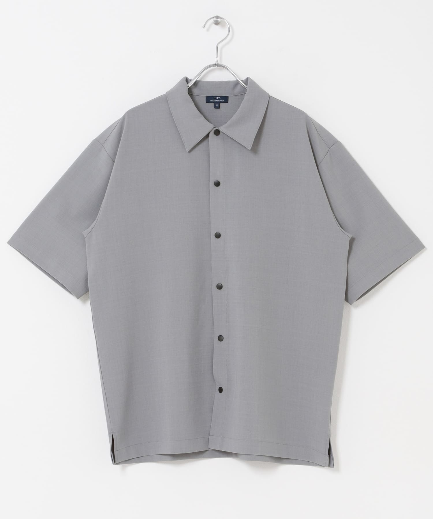 2wayストレッチスナップ半袖シャツ GRY M