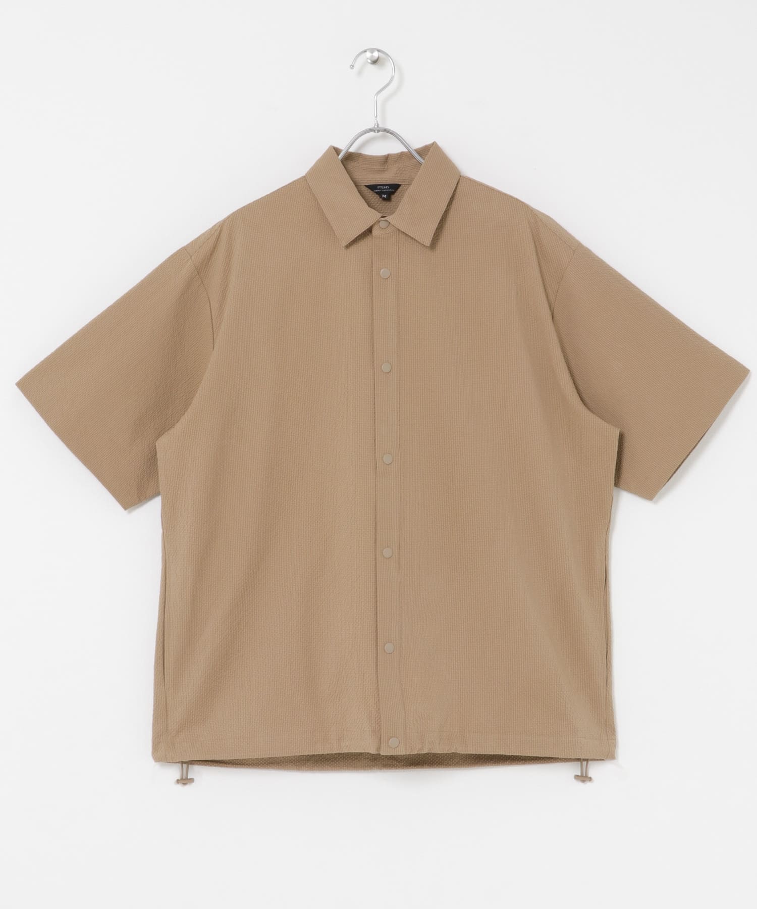 高機能シアサッカー サイドストレージシャツ BEIGE M