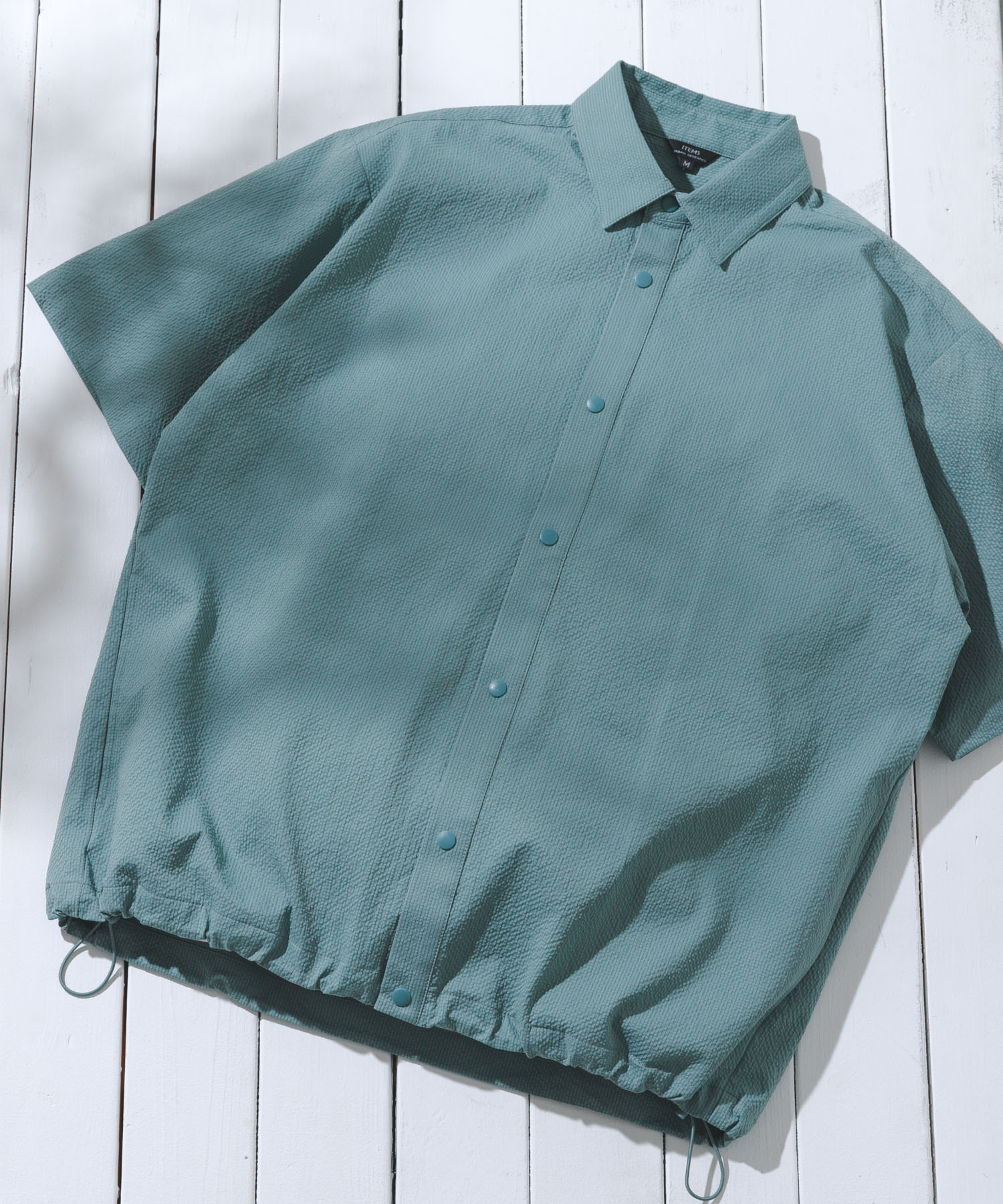 高機能シアサッカー サイドストレージシャツ L.BLUE M