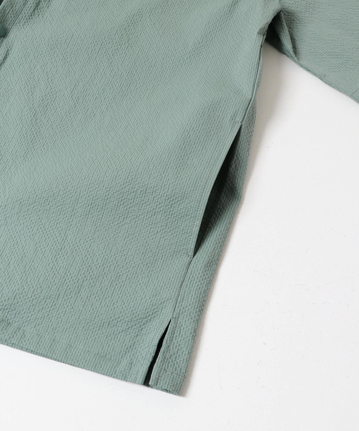 高機能シアサッカー 半袖カーディガン L.BLUE M