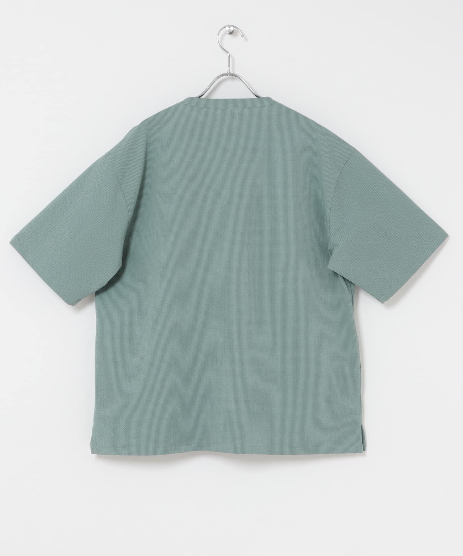 高機能シアサッカー 半袖カーディガン L.BLUE M