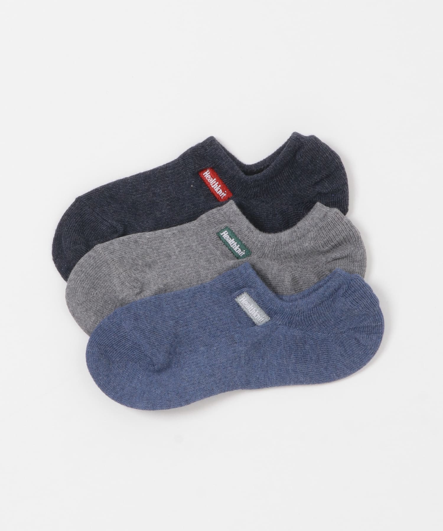 Healthknit　ワンポイント刺繍 ソックス3P